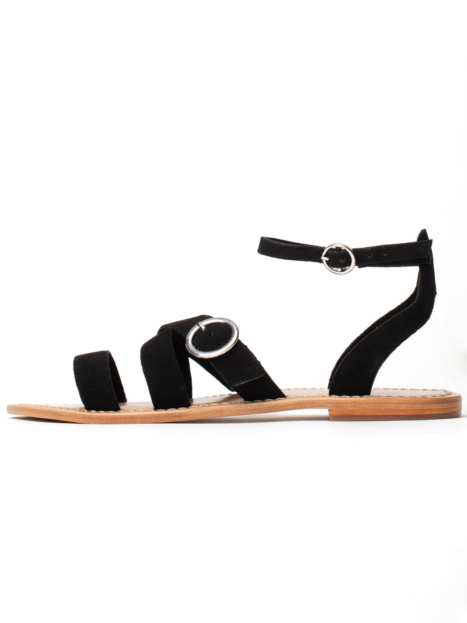TALASI sandales en cuir noir