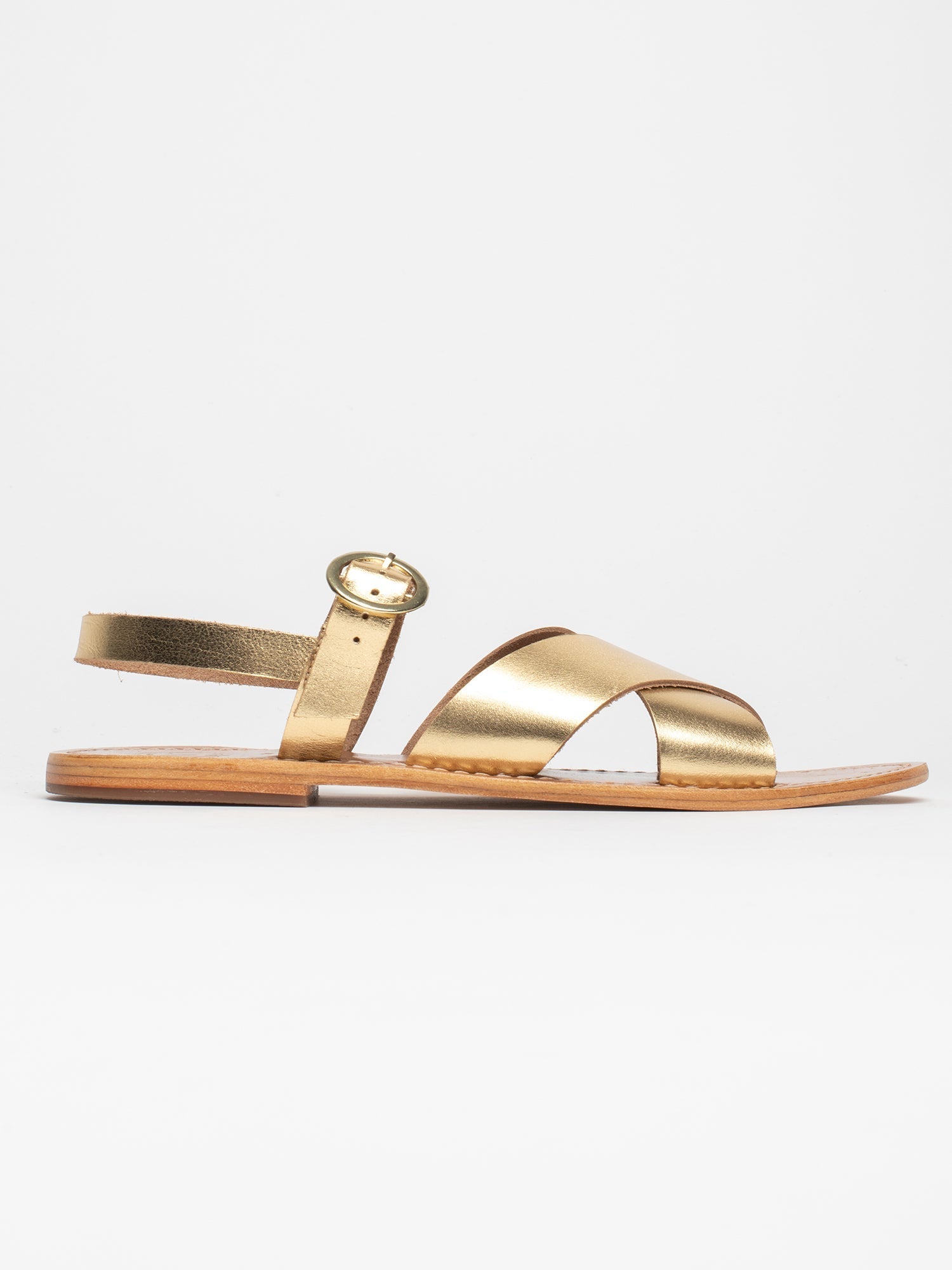 ANOUSHA sandales en cuir or foncé