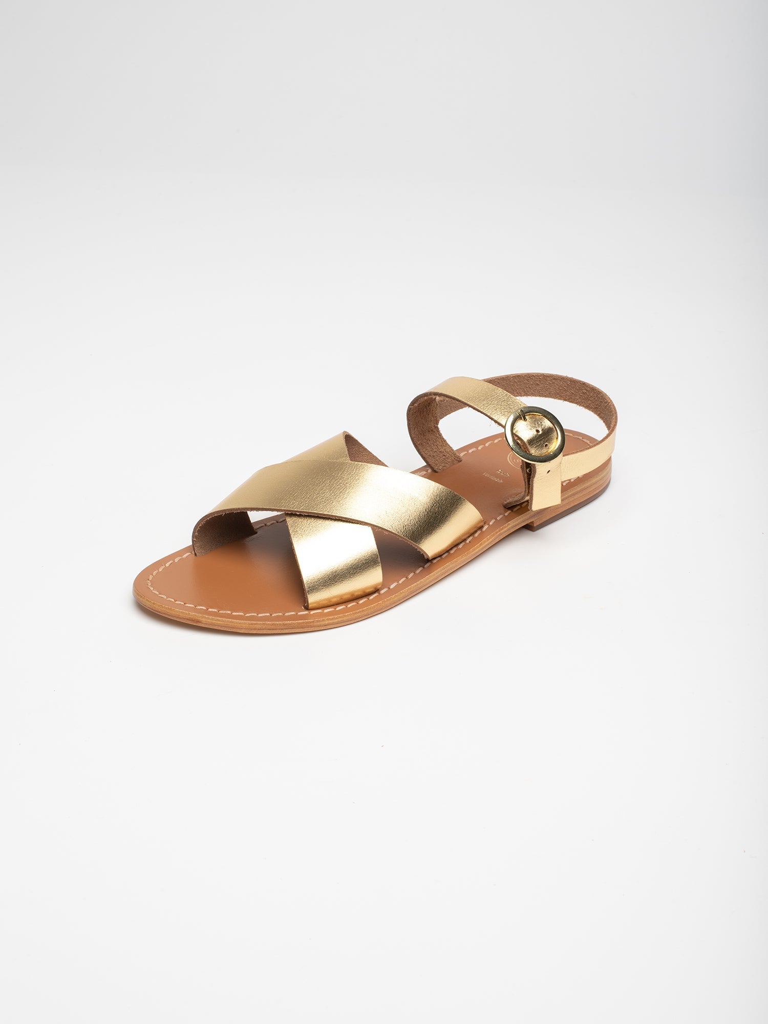 ANOUSHA sandales en cuir or foncé