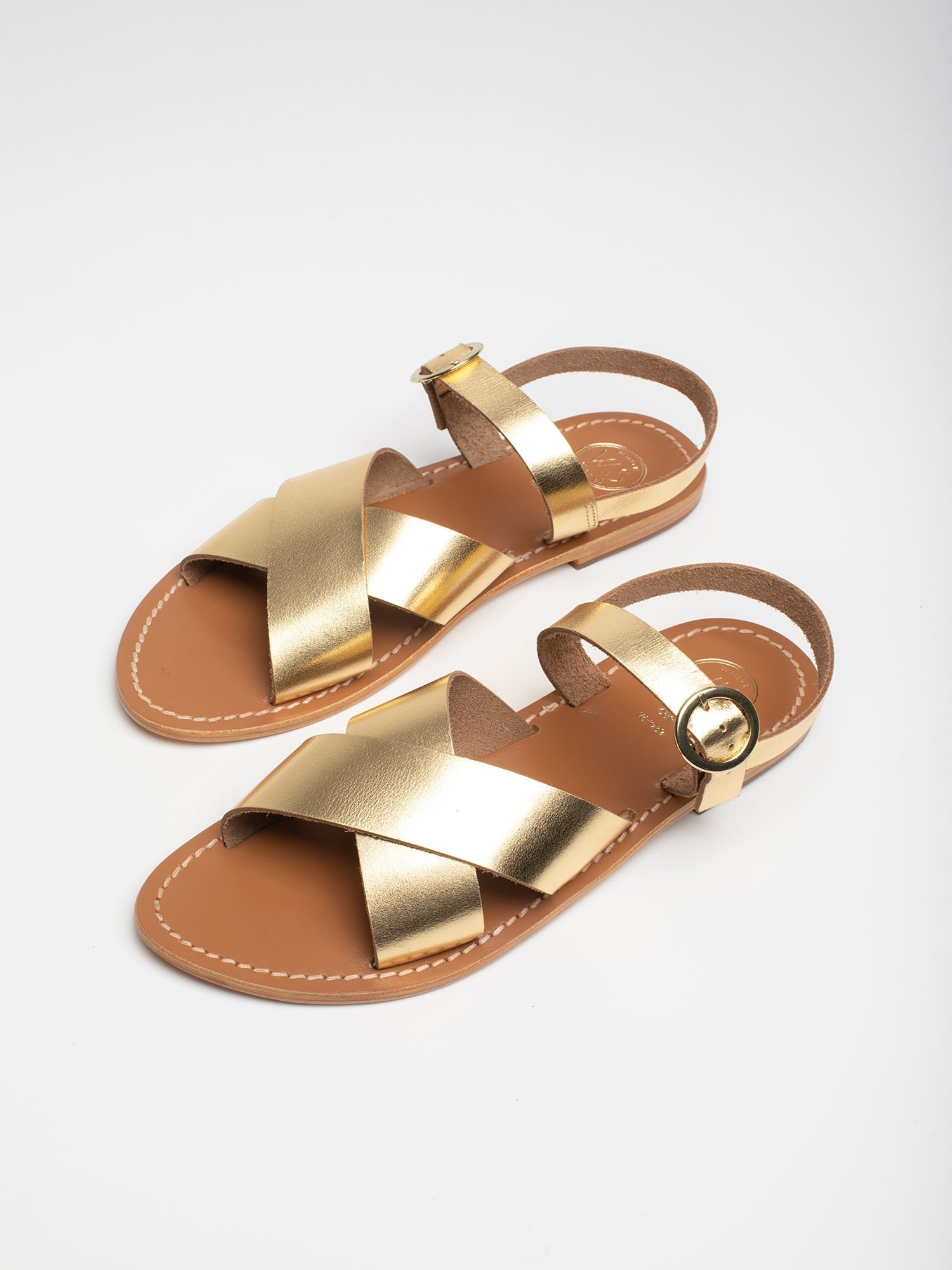 ANOUSHA sandales en cuir or foncé