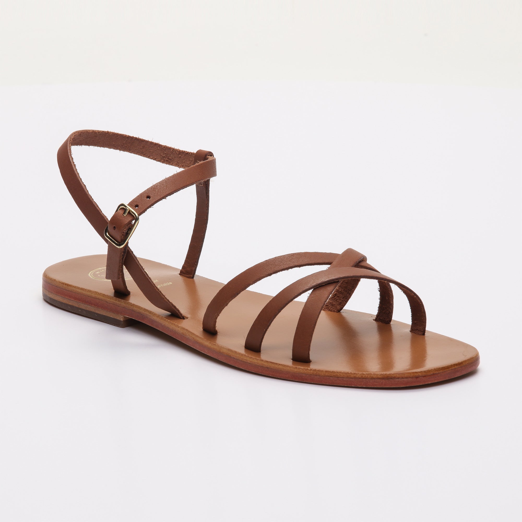 ALINA sandales en cuir brun