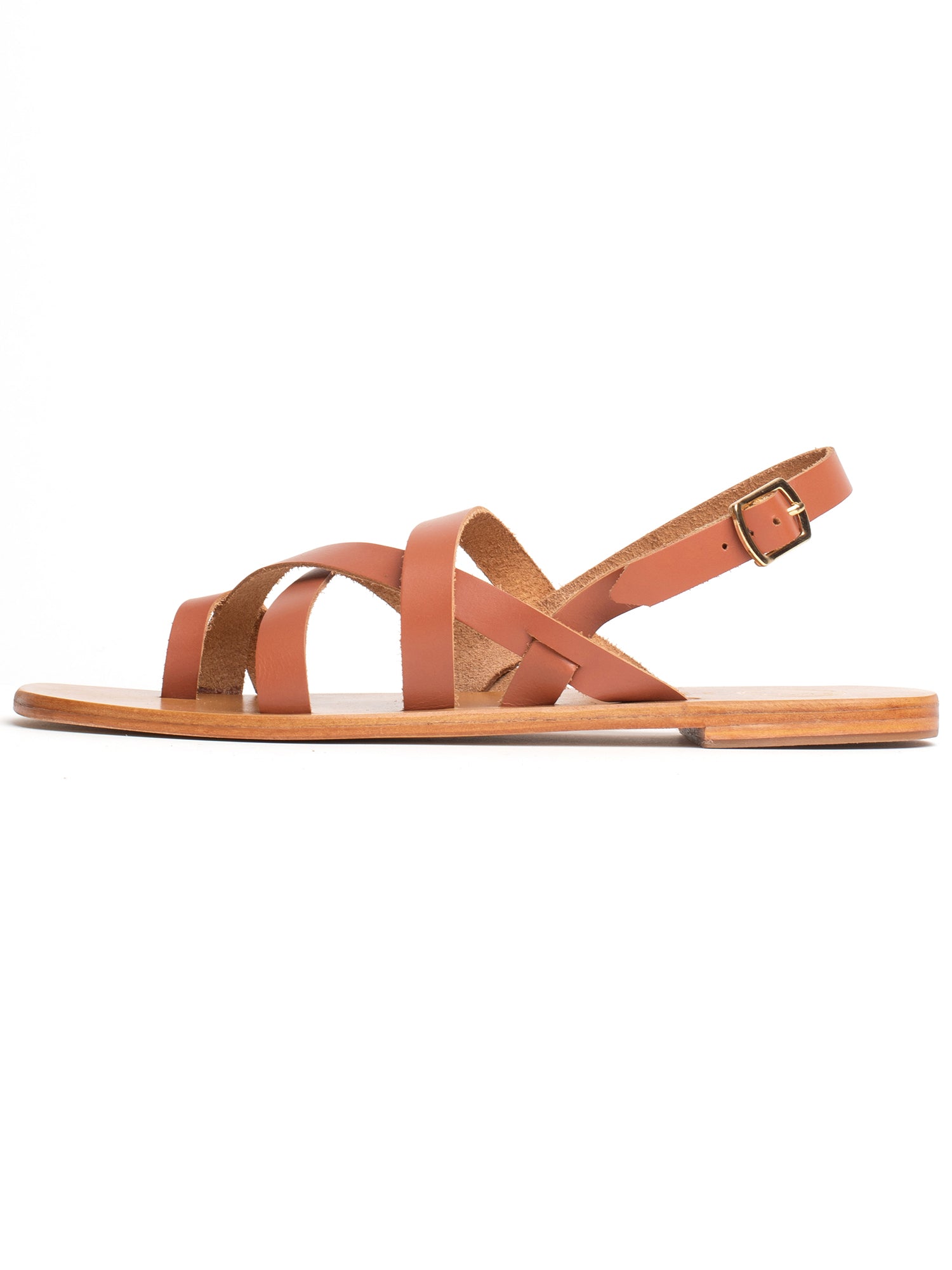 SARAH sandales en cuir camel