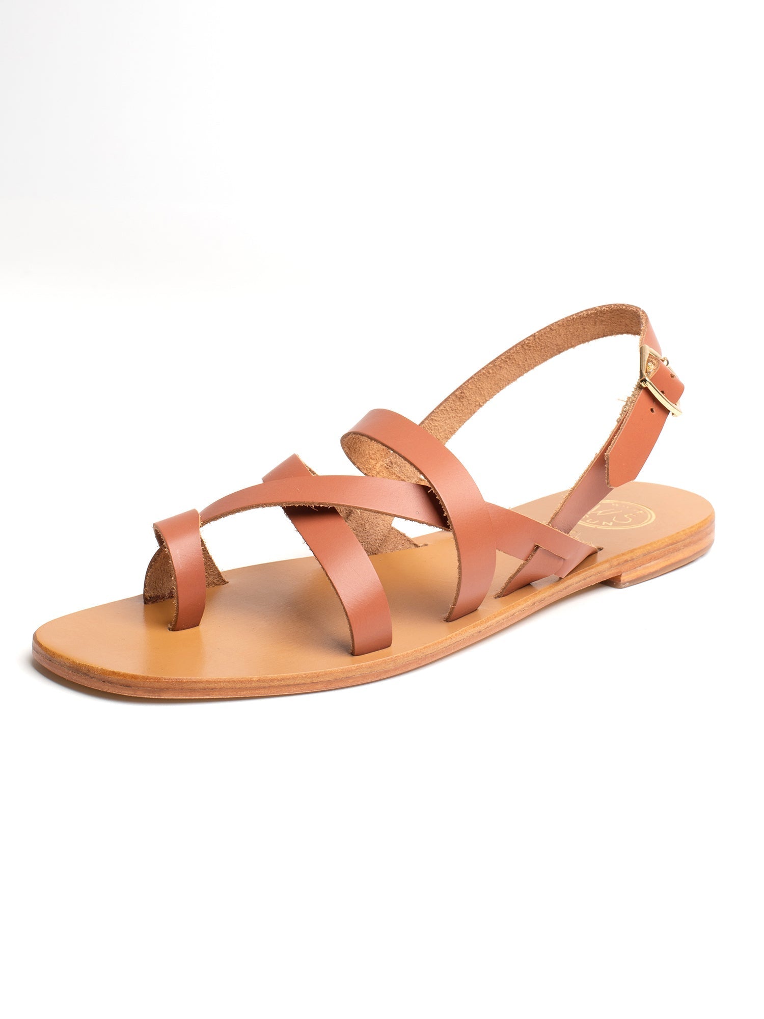 SARAH sandales en cuir camel