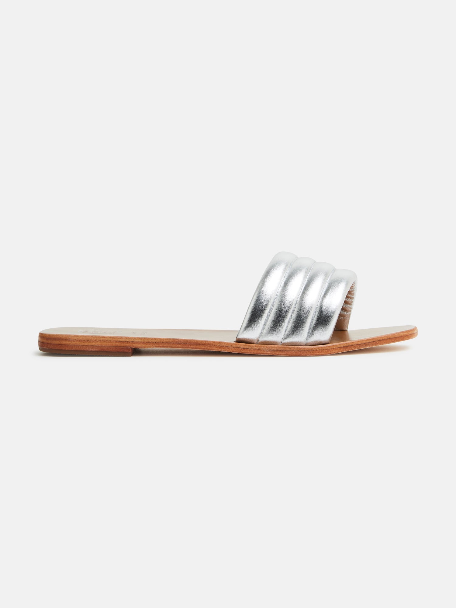 OLIVIA mules en cuir argent