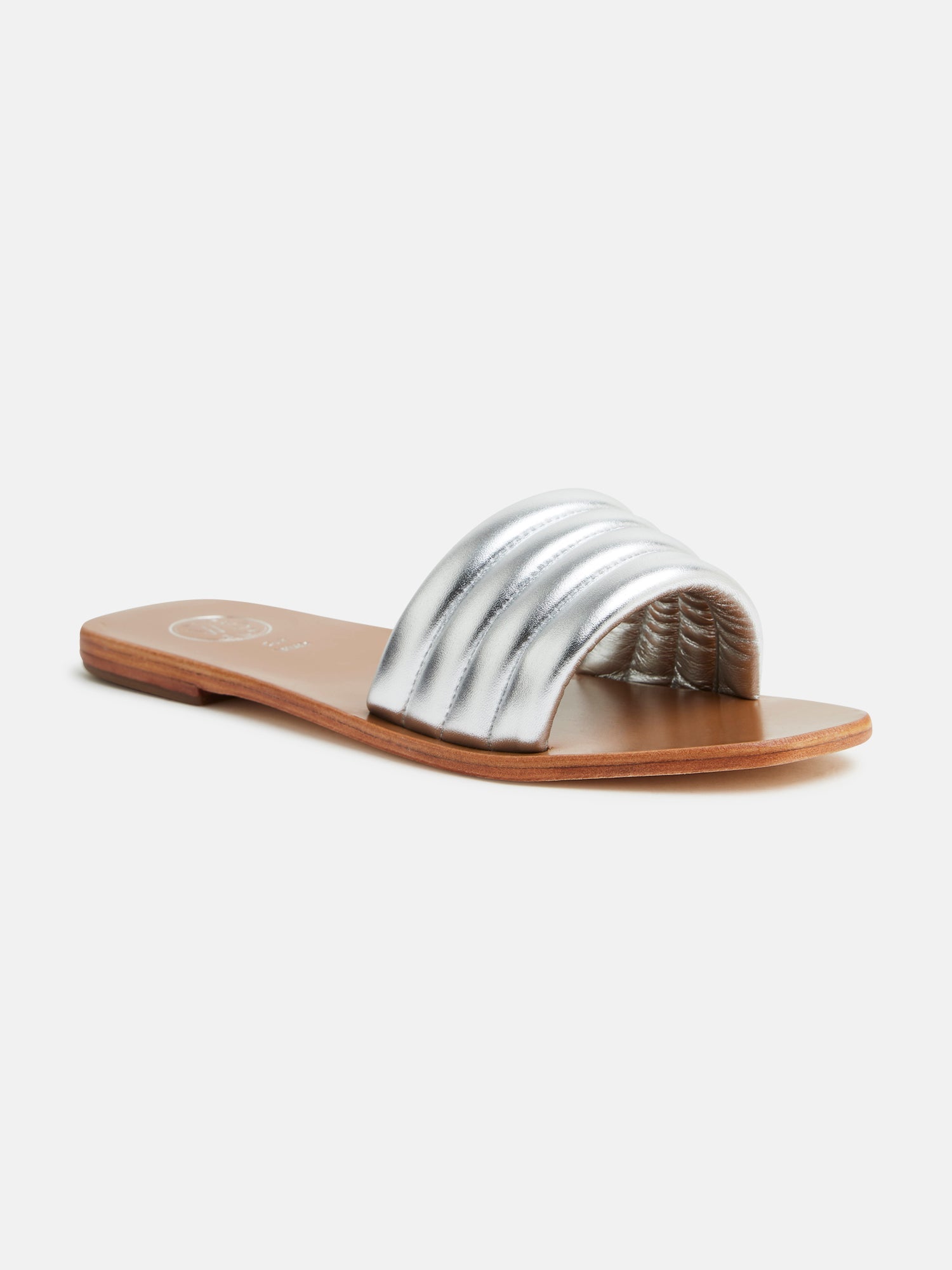 OLIVIA mules en cuir argent