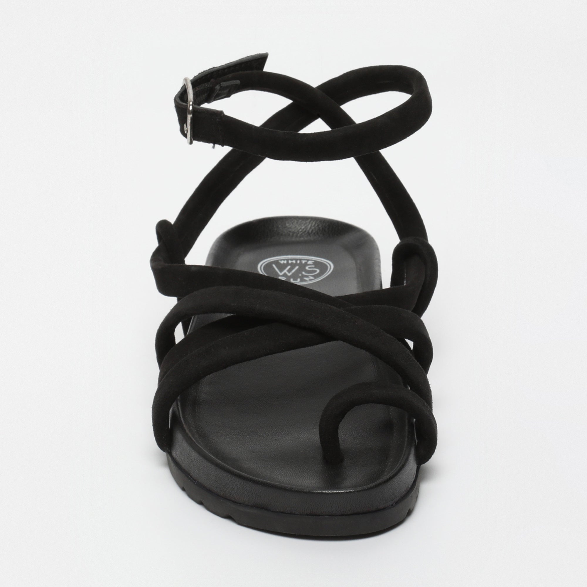 AVA sandales entre doigt en cuir noir