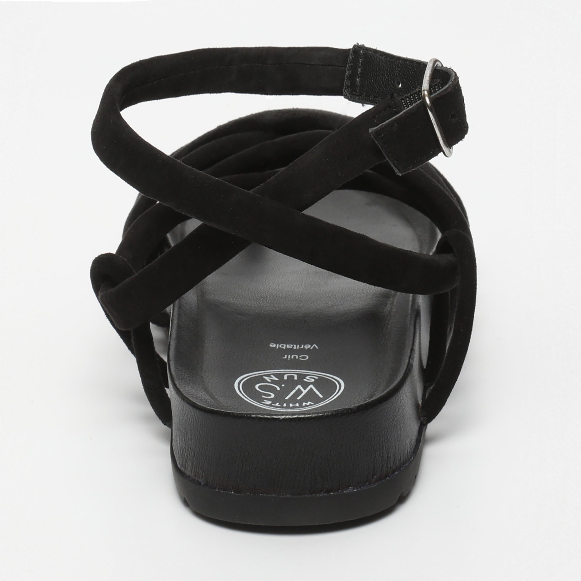 AVA sandales entre doigt en cuir noir