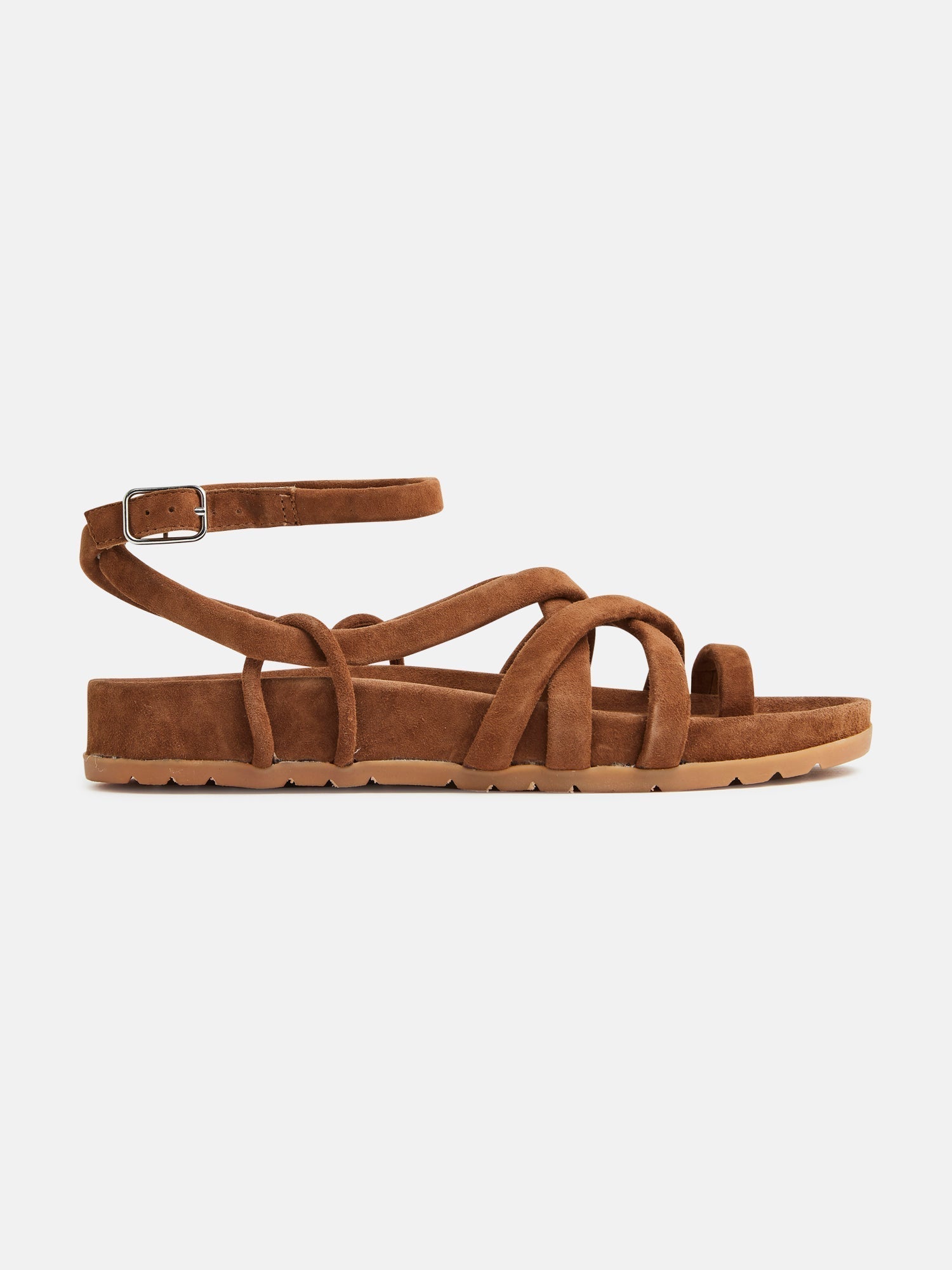AVA sandales entre doigt en cuir camel