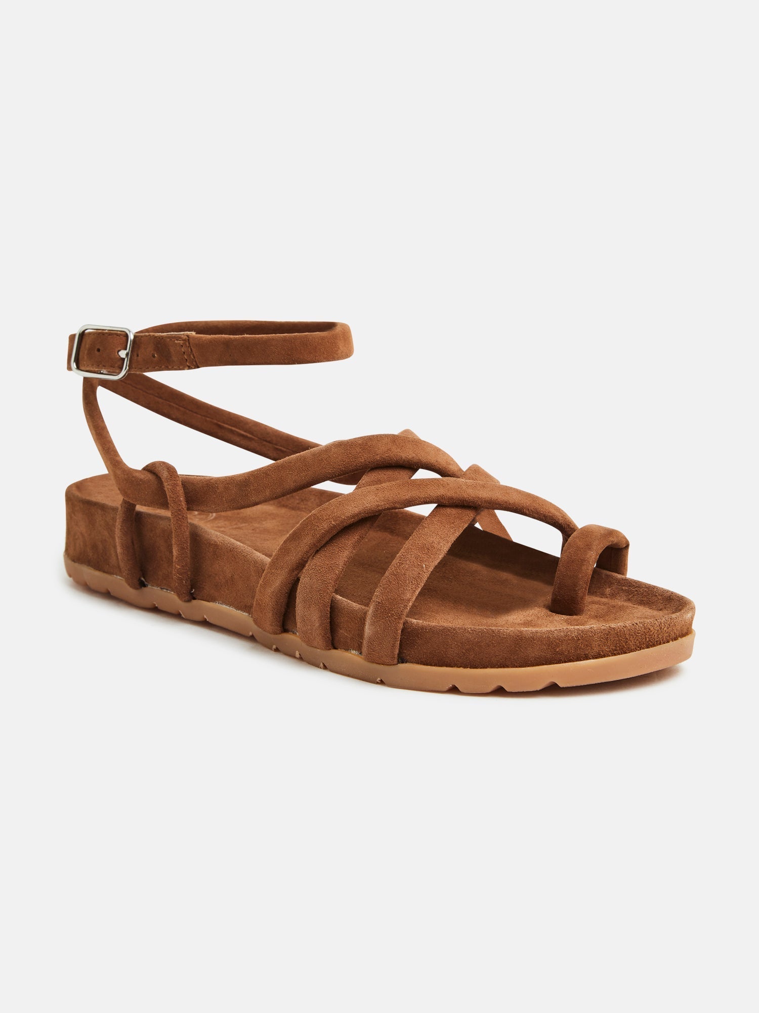 AVA sandales entre doigt en cuir camel