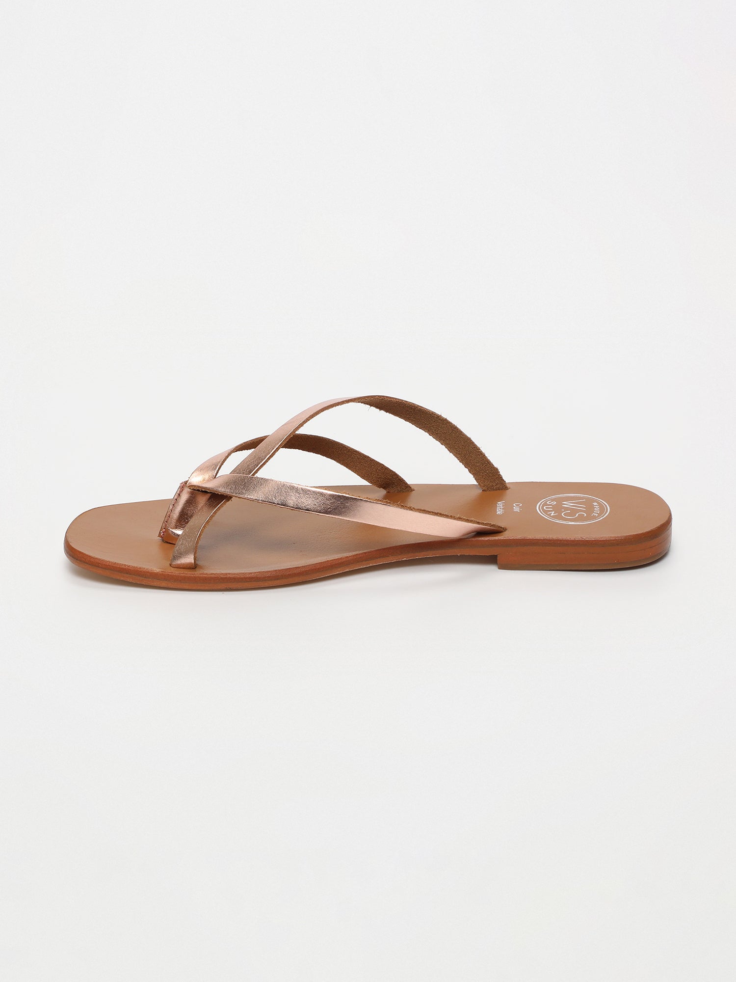 ELEANOR sandales en cuir or rose