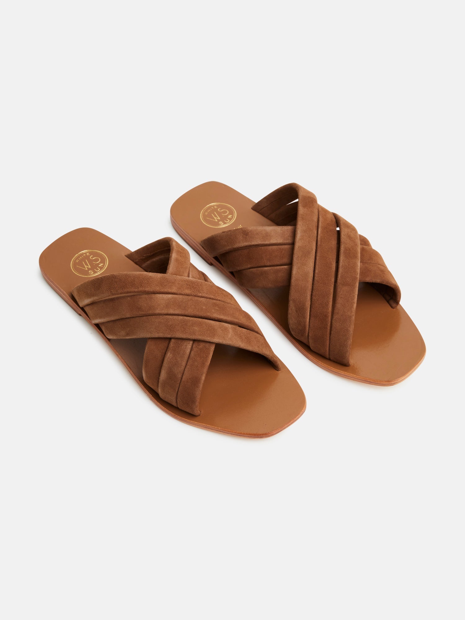 LAYLA mules en cuir camel