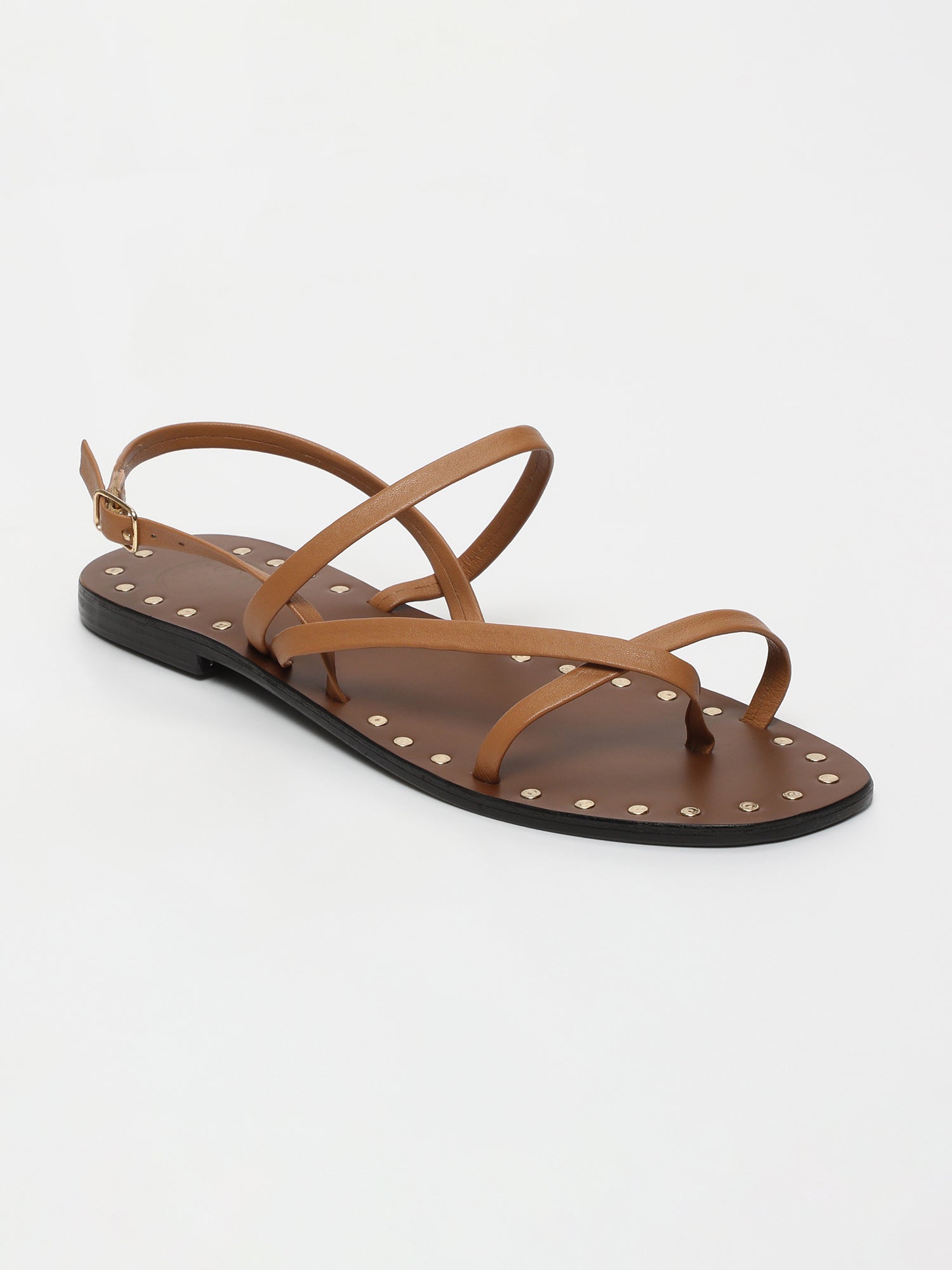 CHLOE sandales entre doigt en cuir brun clair