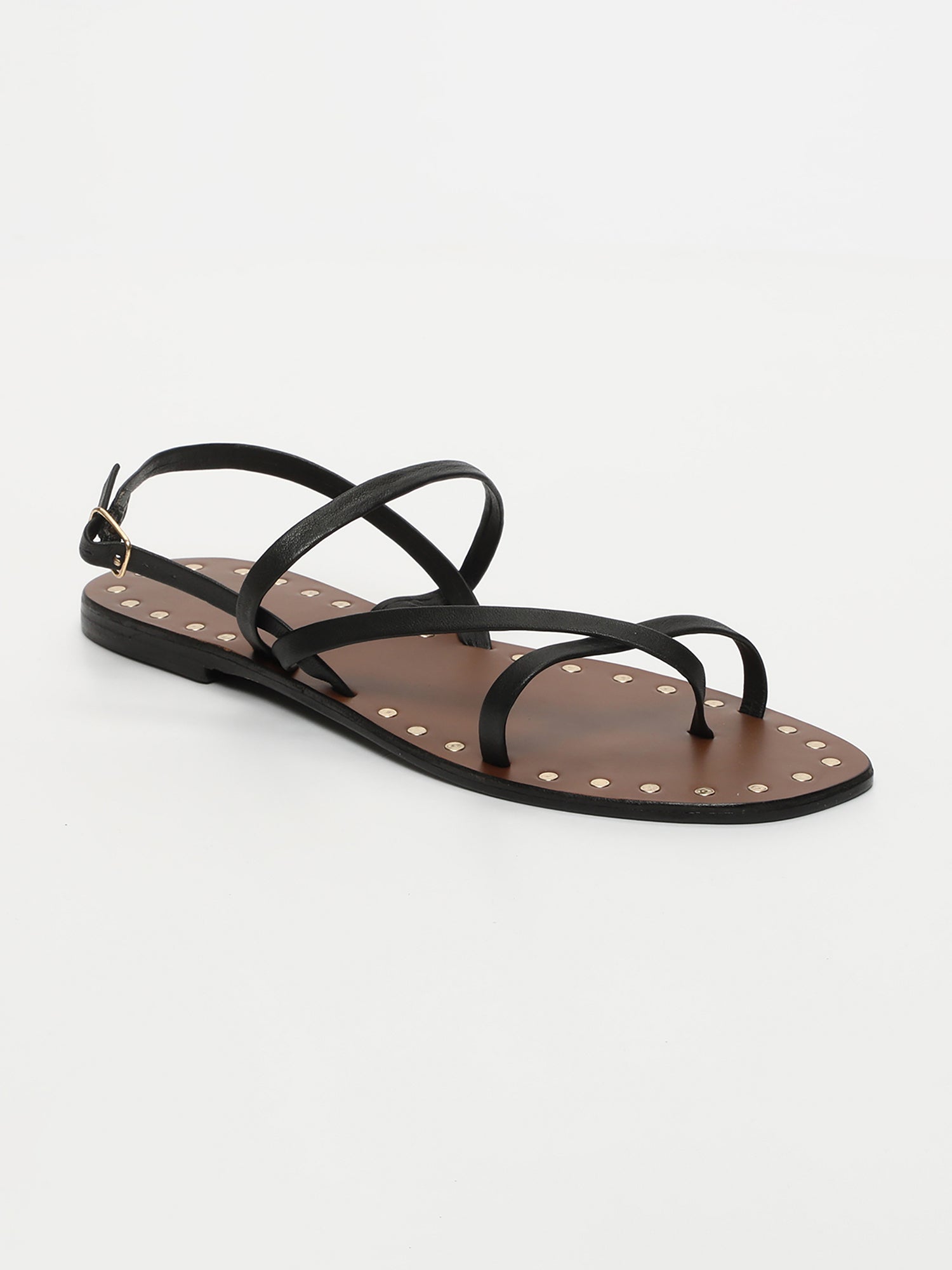 CHLOE sandales entre doigt en cuir noir
