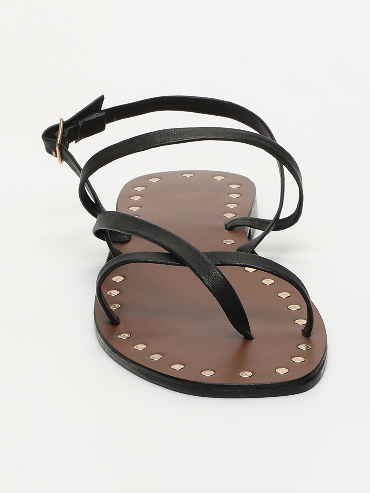 CHLOE sandales entre doigt en cuir noir