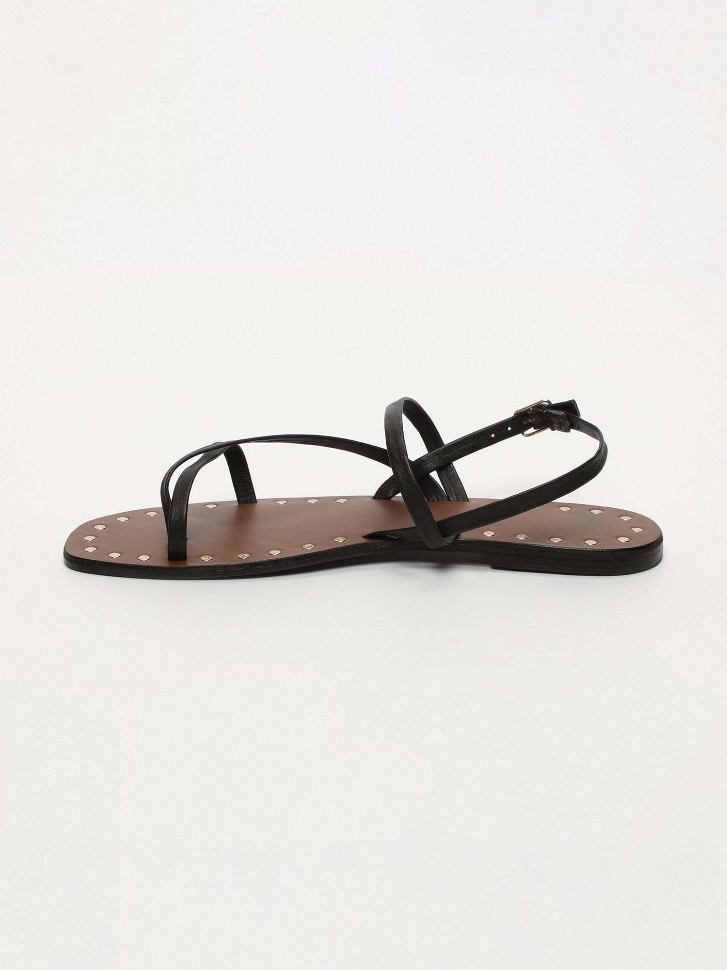 CHLOE sandales entre doigt en cuir noir