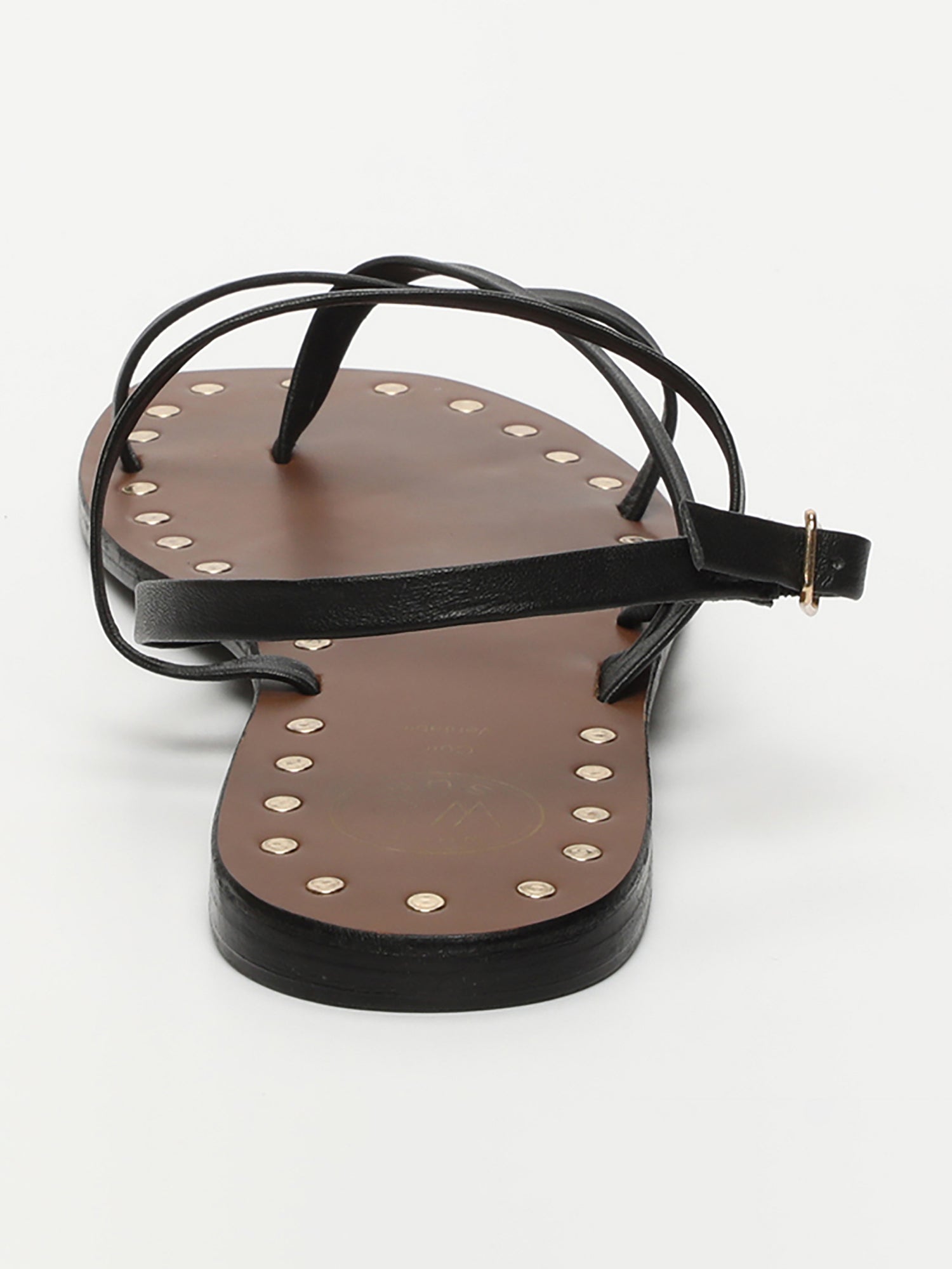 CHLOE sandales entre doigt en cuir noir