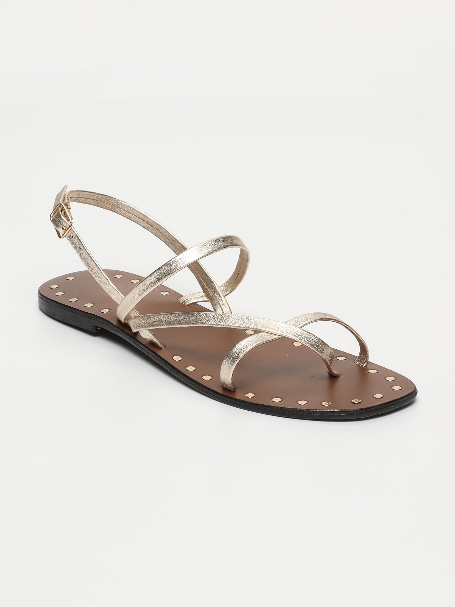 CHLOE sandales entre doigt en cuir or