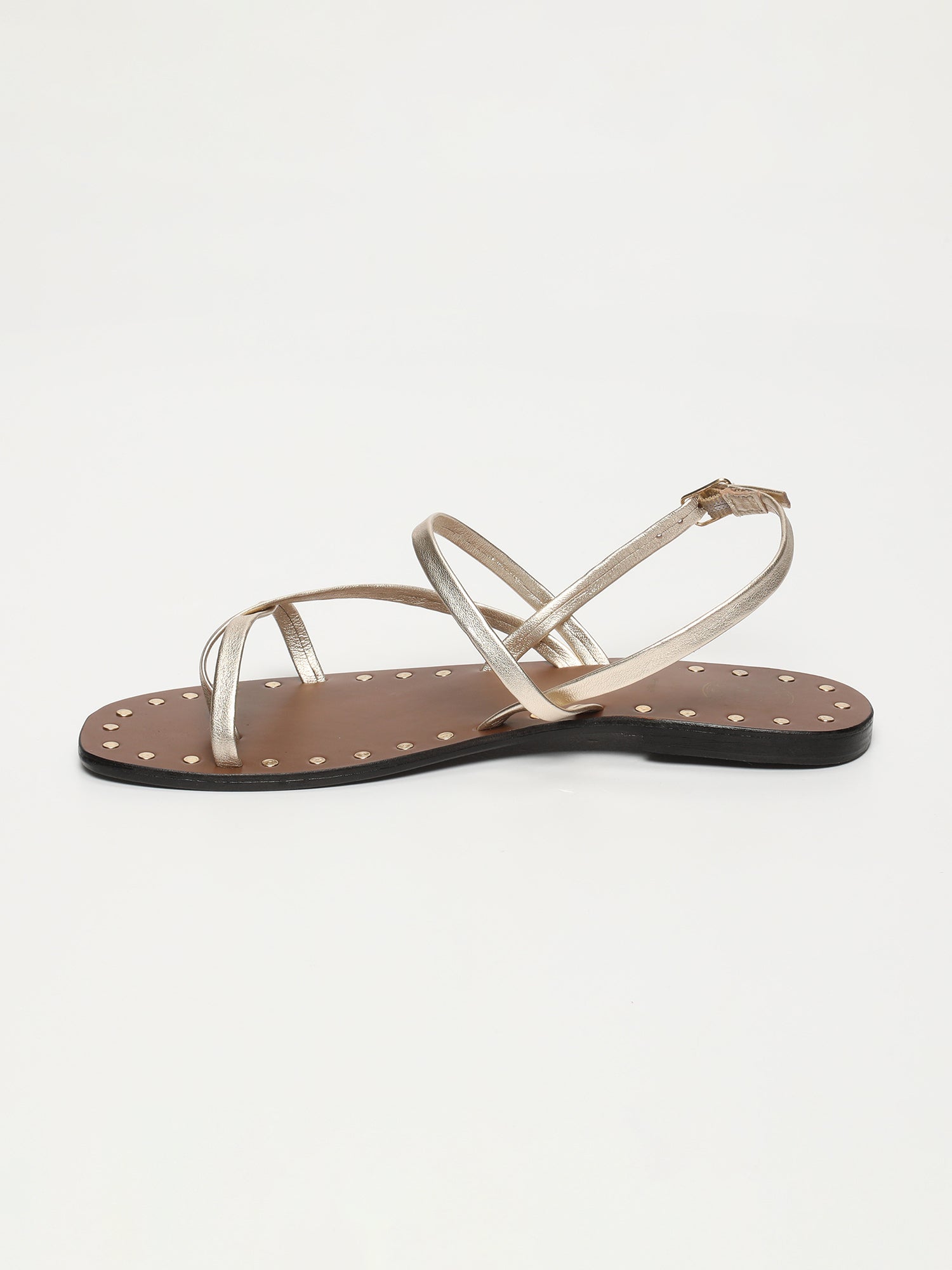 CHLOE sandales entre doigt en cuir or