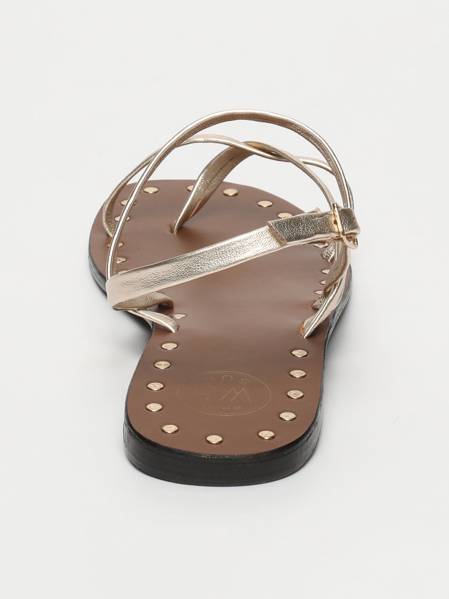 CHLOE sandales entre doigt en cuir or
