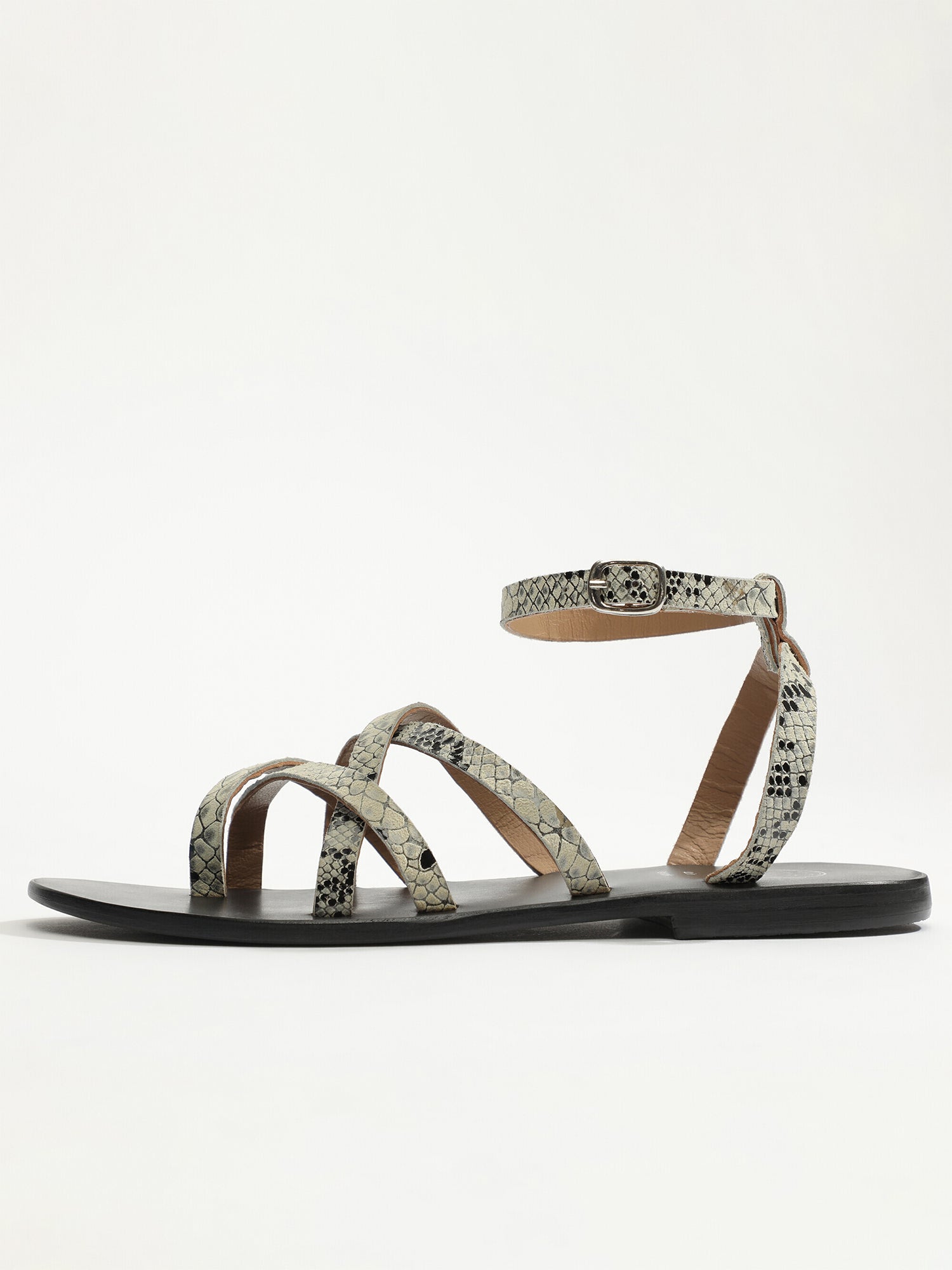 BABYLONIA sandales entre doigt bracelet de cheville en cuir python