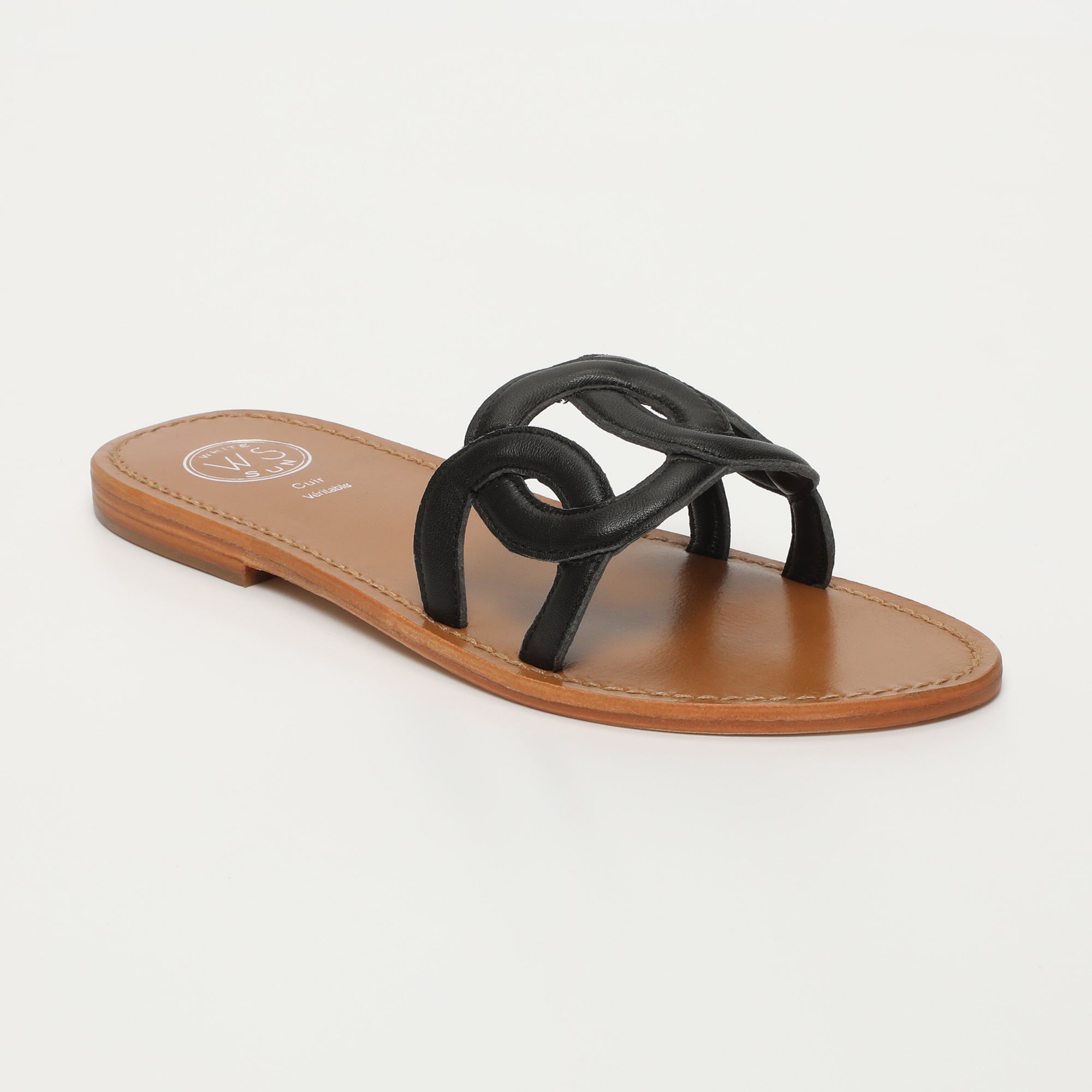 NAPACHE mules en cuir noir