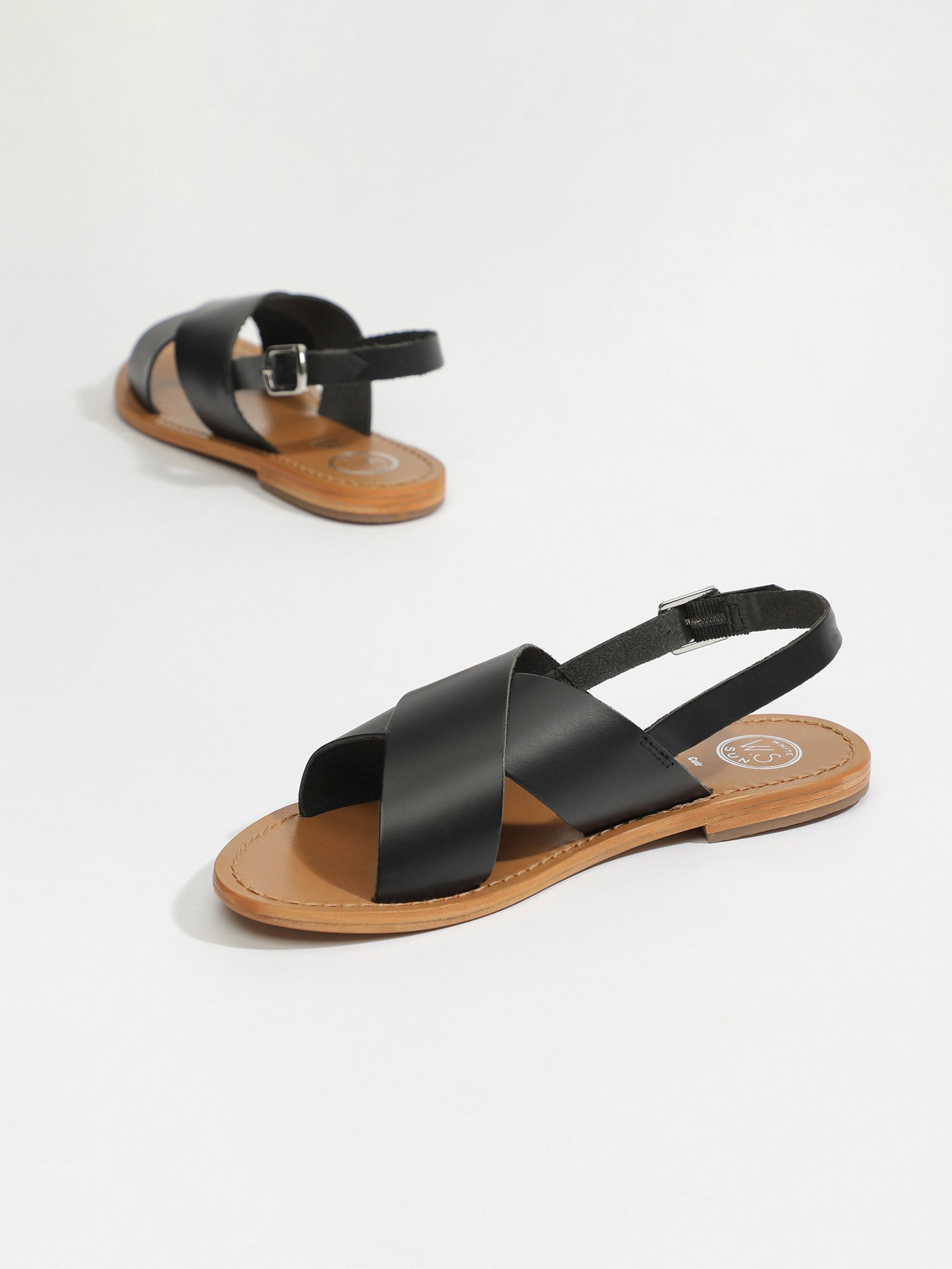 MACAPA sandales en cuir noir