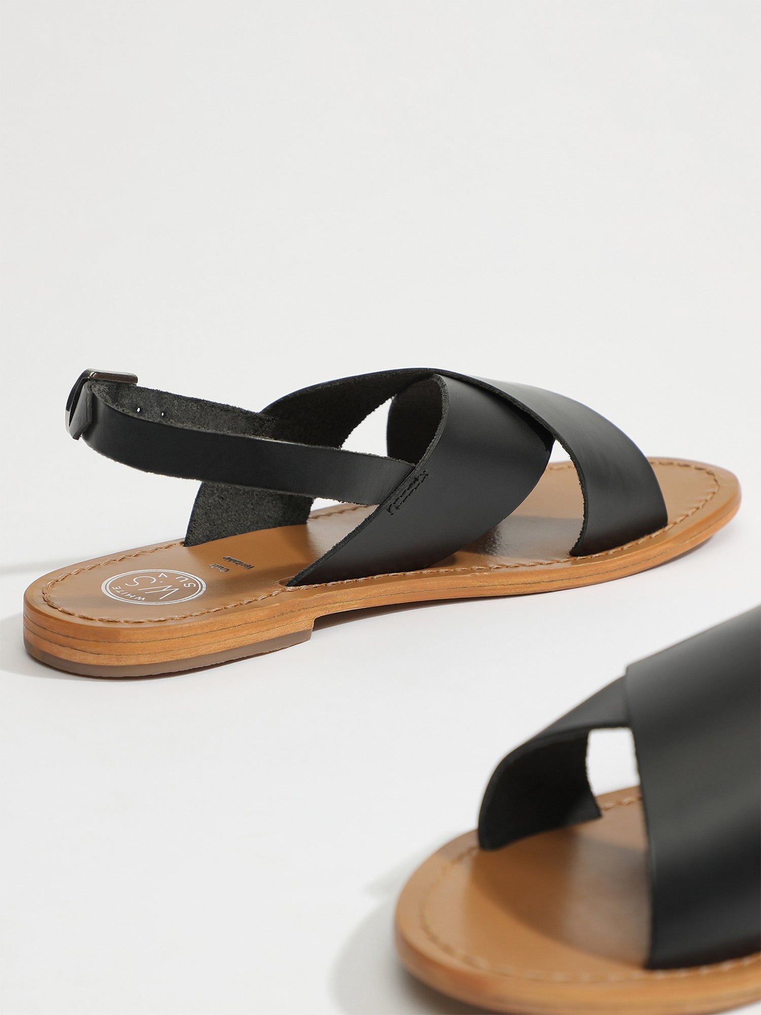 MACAPA sandales en cuir noir