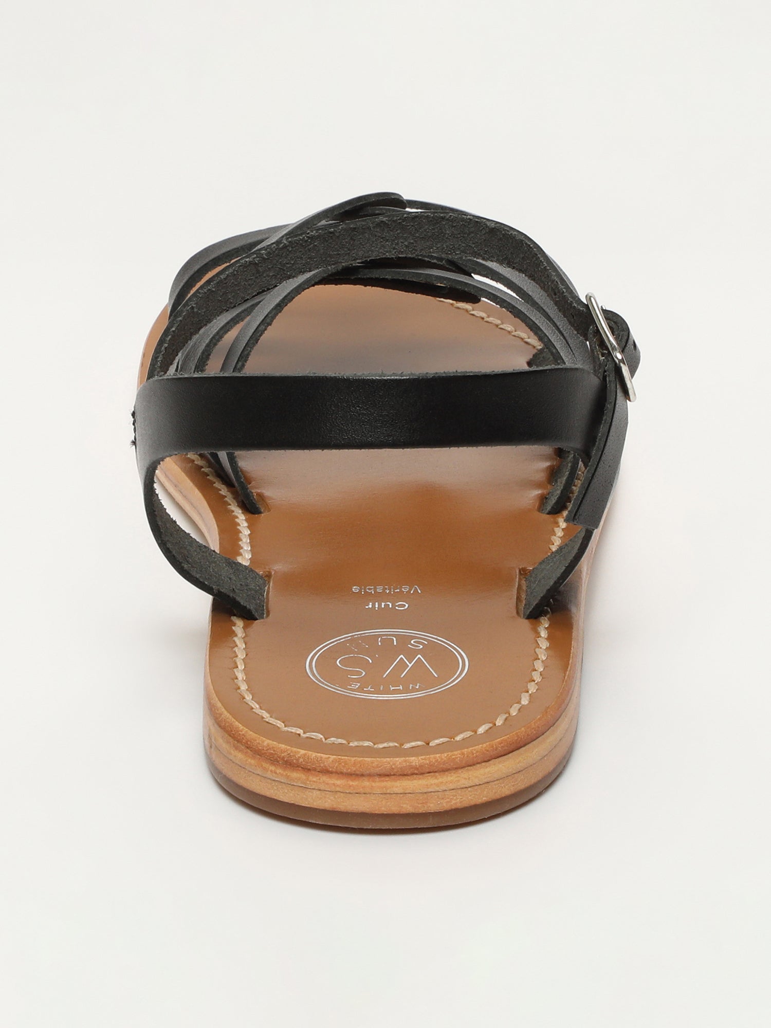 TIARA sandales en cuir noir