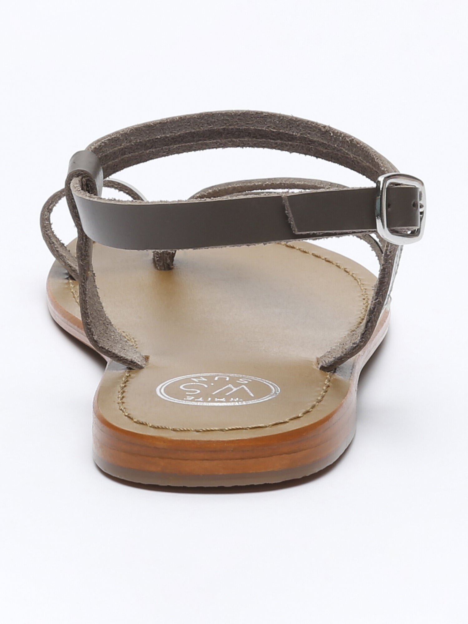 AQUIRAZ sandales entre doigt en cuir gris