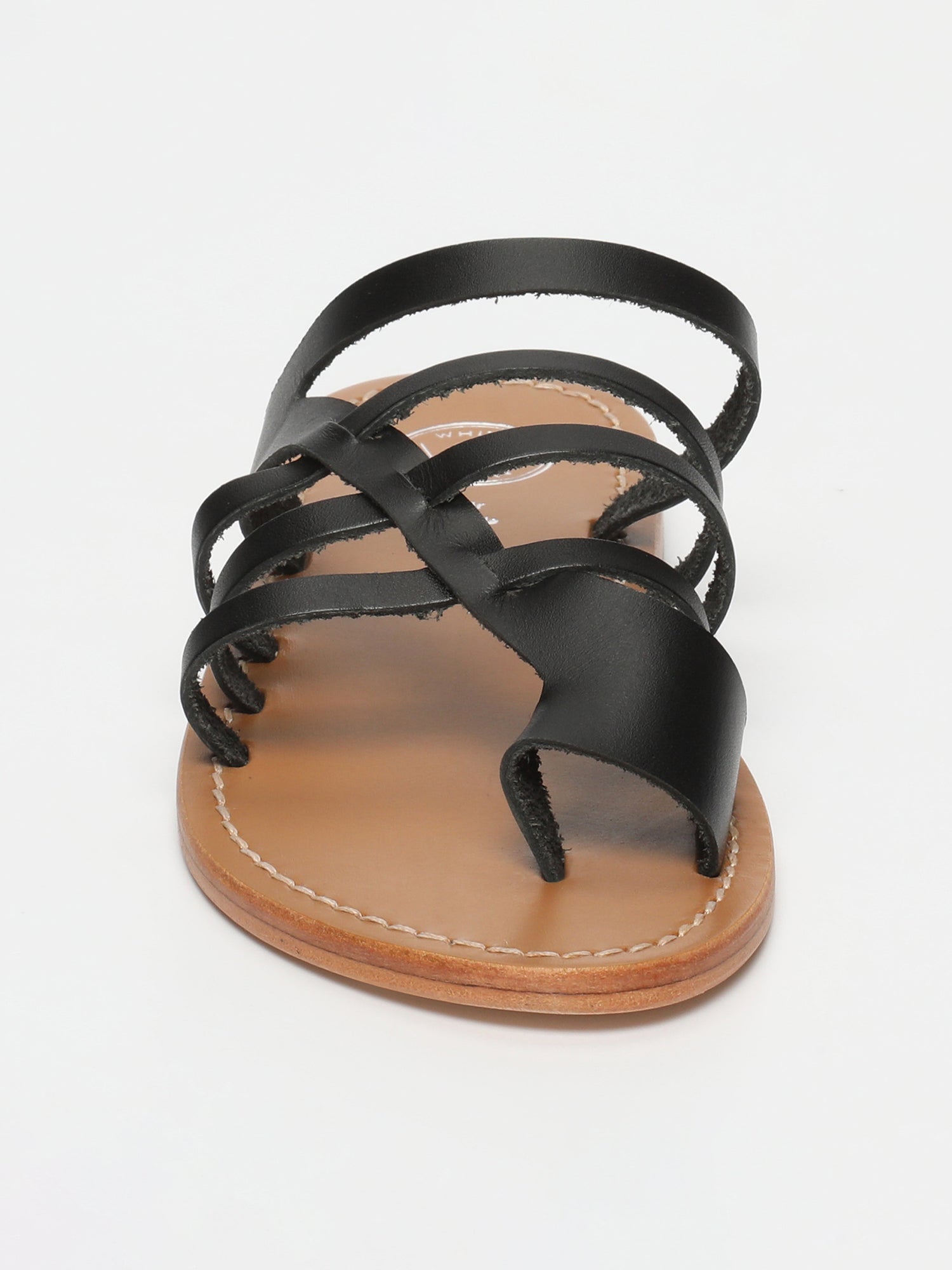 BHAGYASHREE sandales en cuir noir