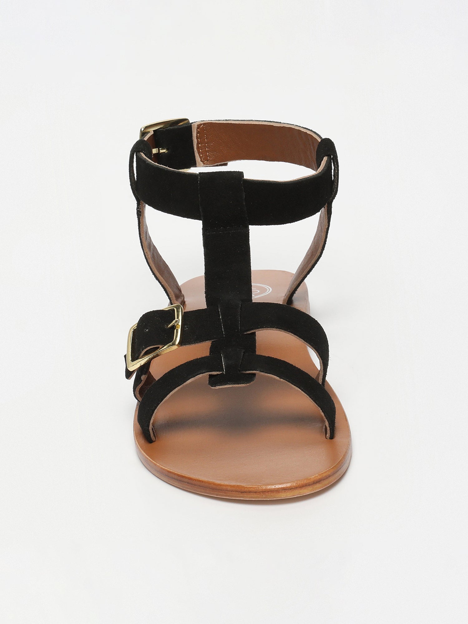 DAMYANTI sandales en cuir noir