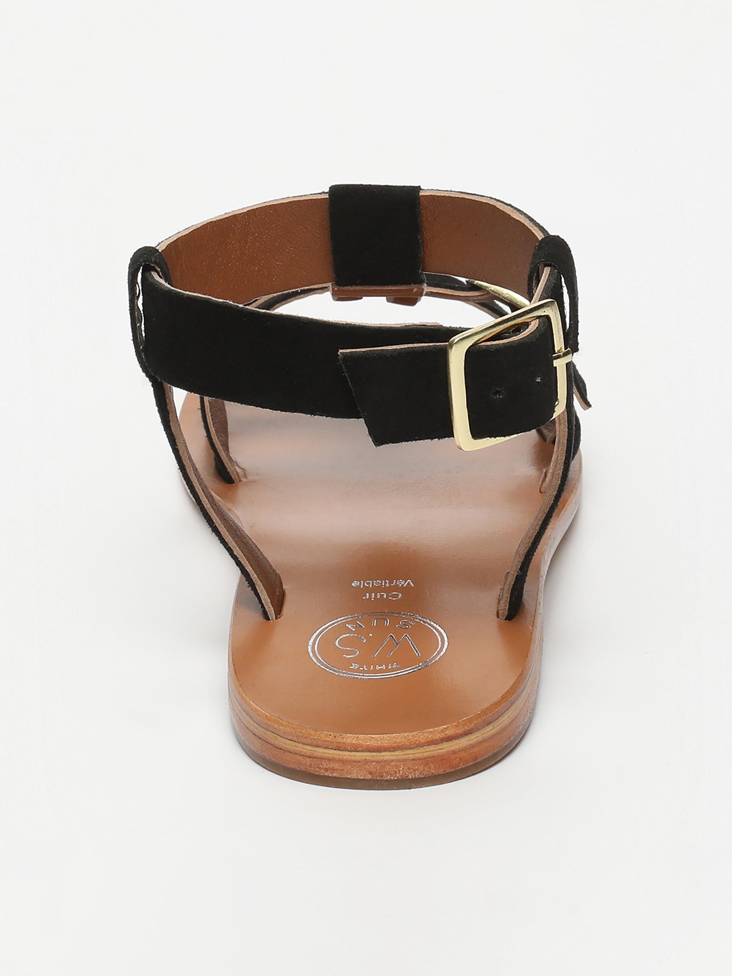 DAMYANTI sandales en cuir noir
