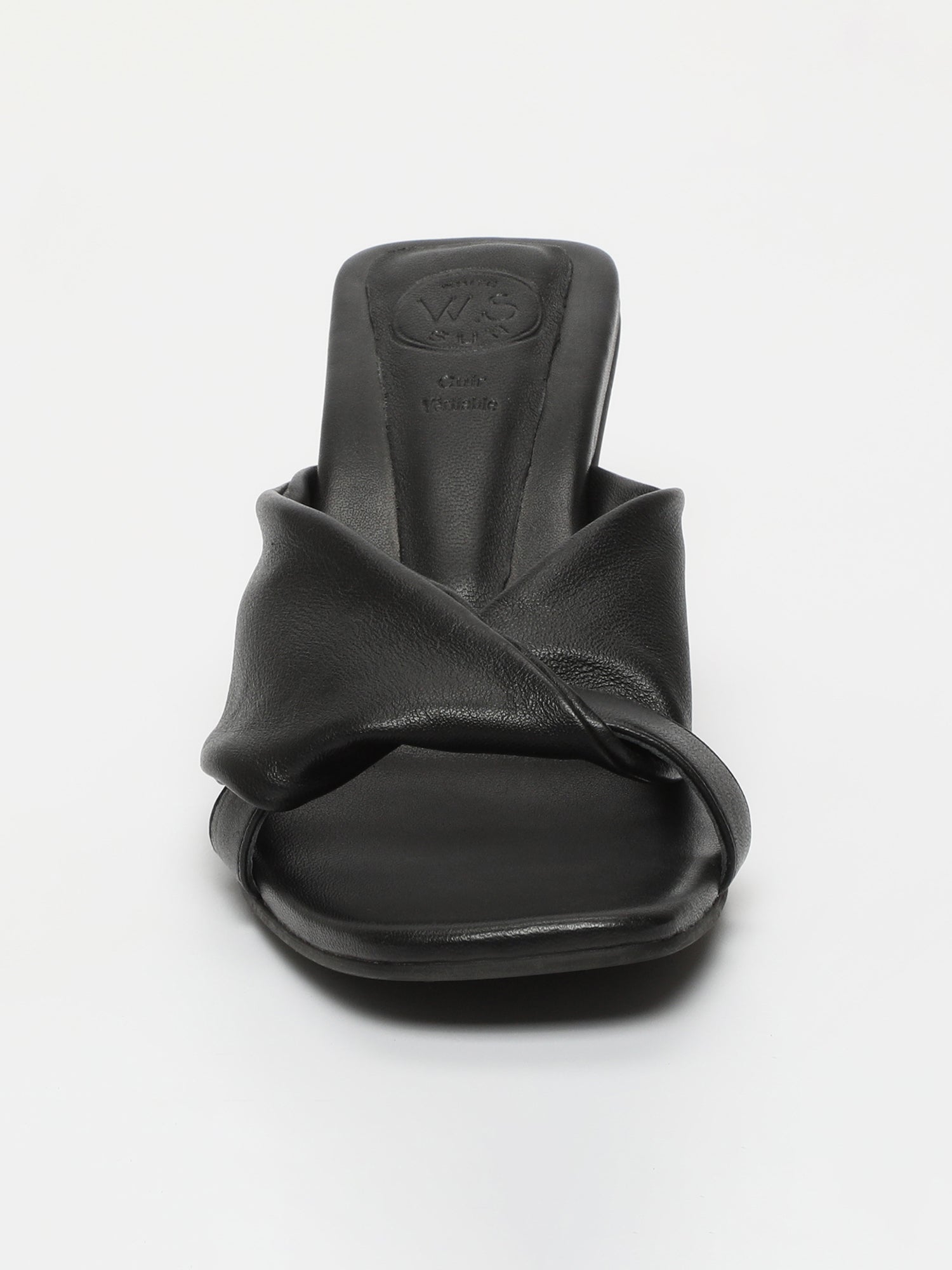 AHOMA sandales en cuir noir