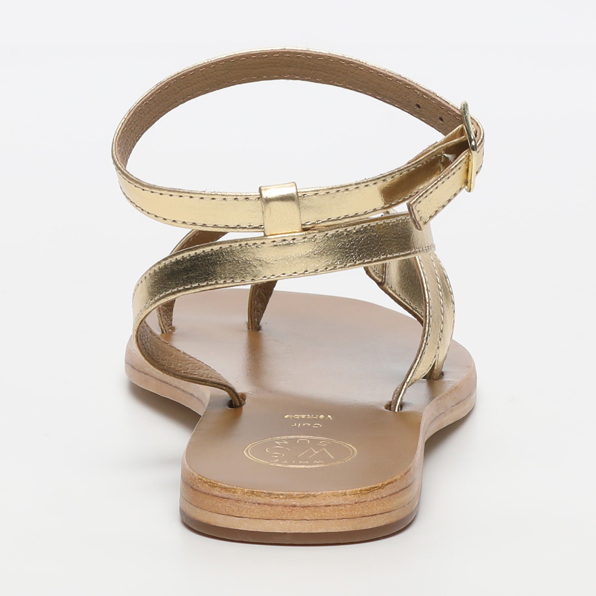 TINLEY sandales entre doigt bracelet de cheville en cuir or foncé