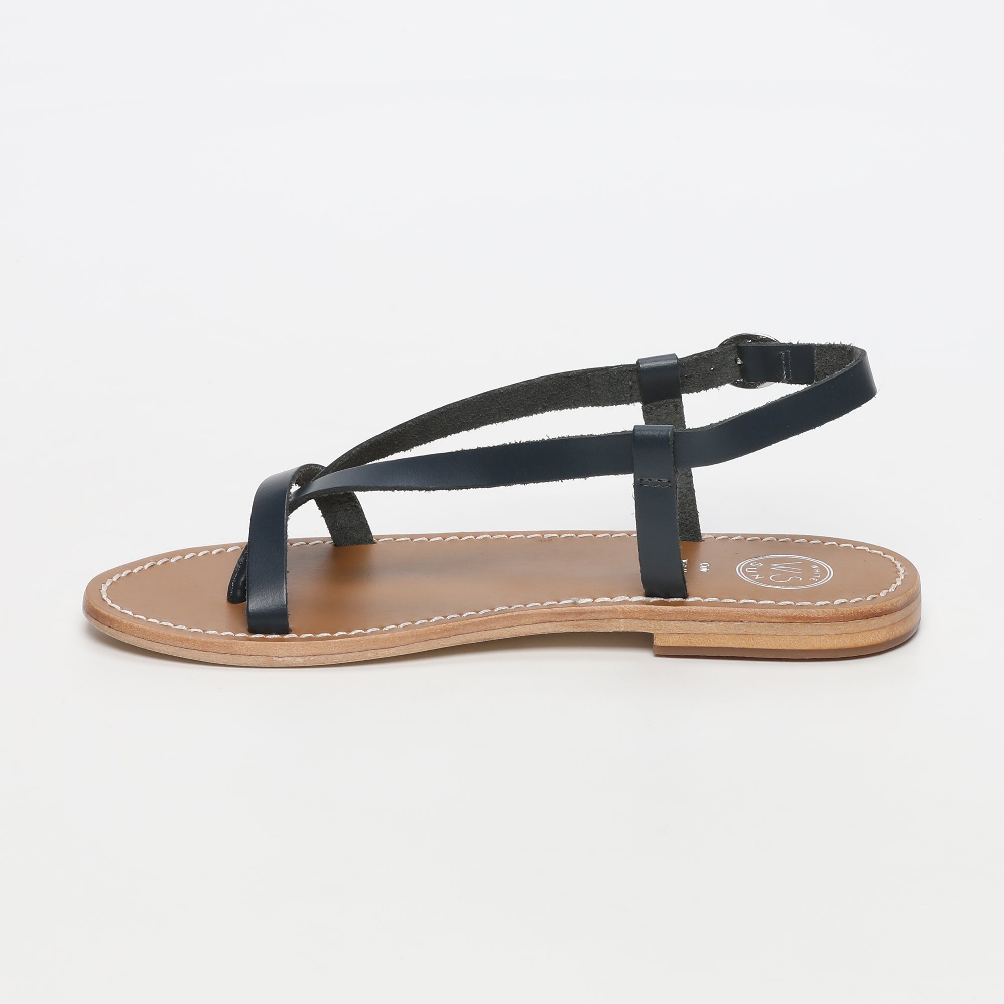 BAHULA sandales entre doigt en cuir navy