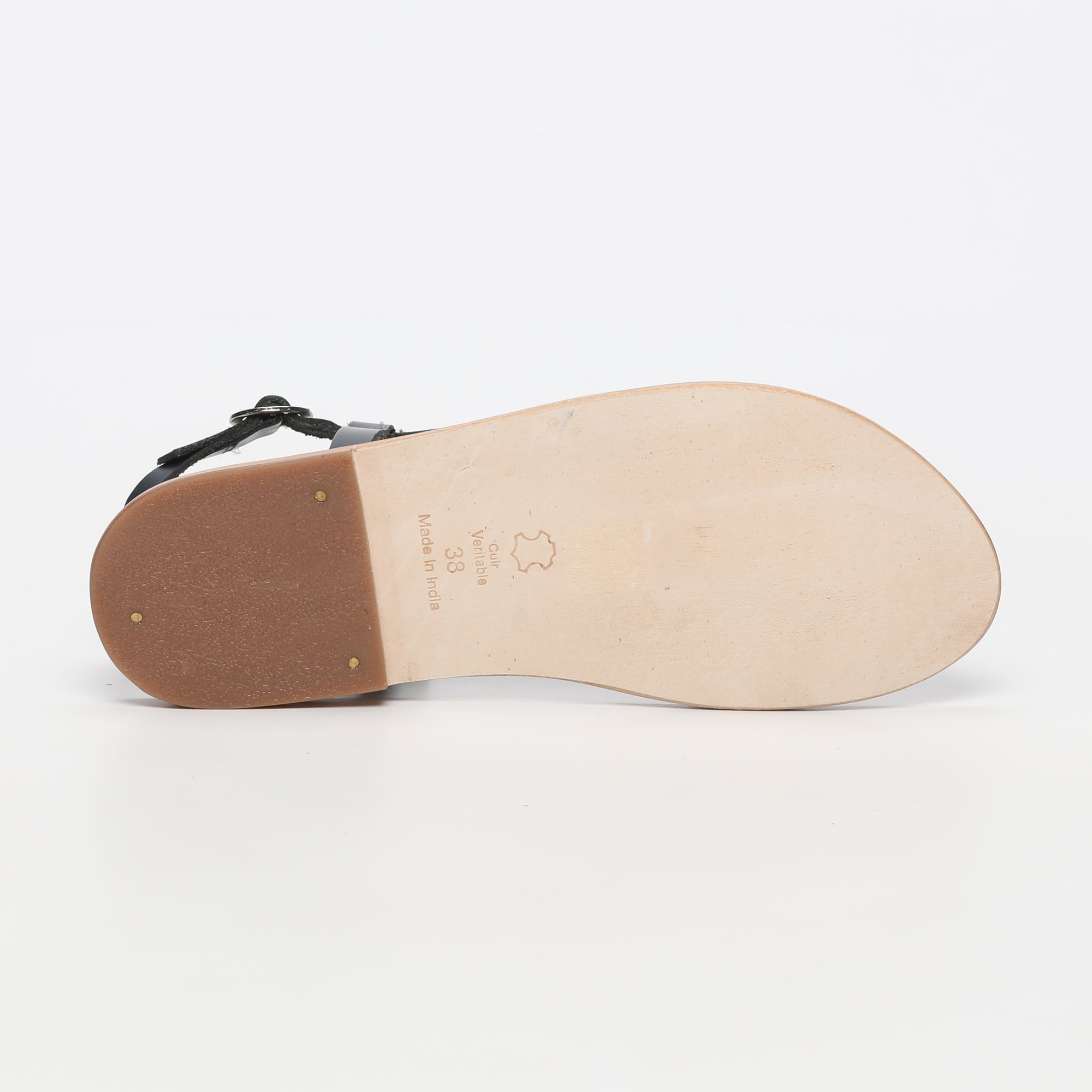 BAHULA sandales entre doigt en cuir navy