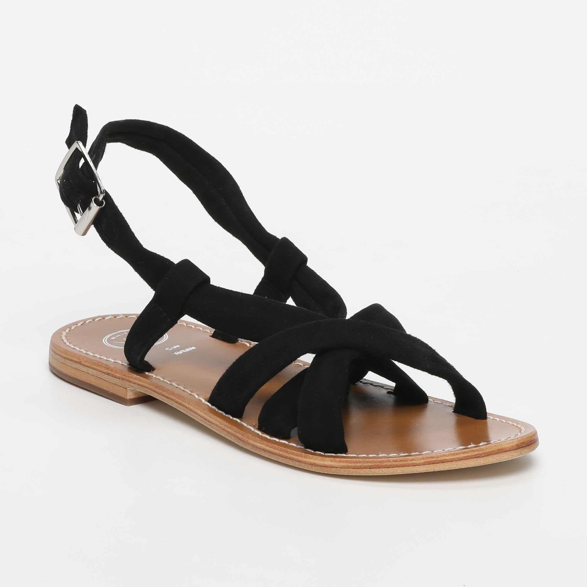 BANITA sandales en cuir noir