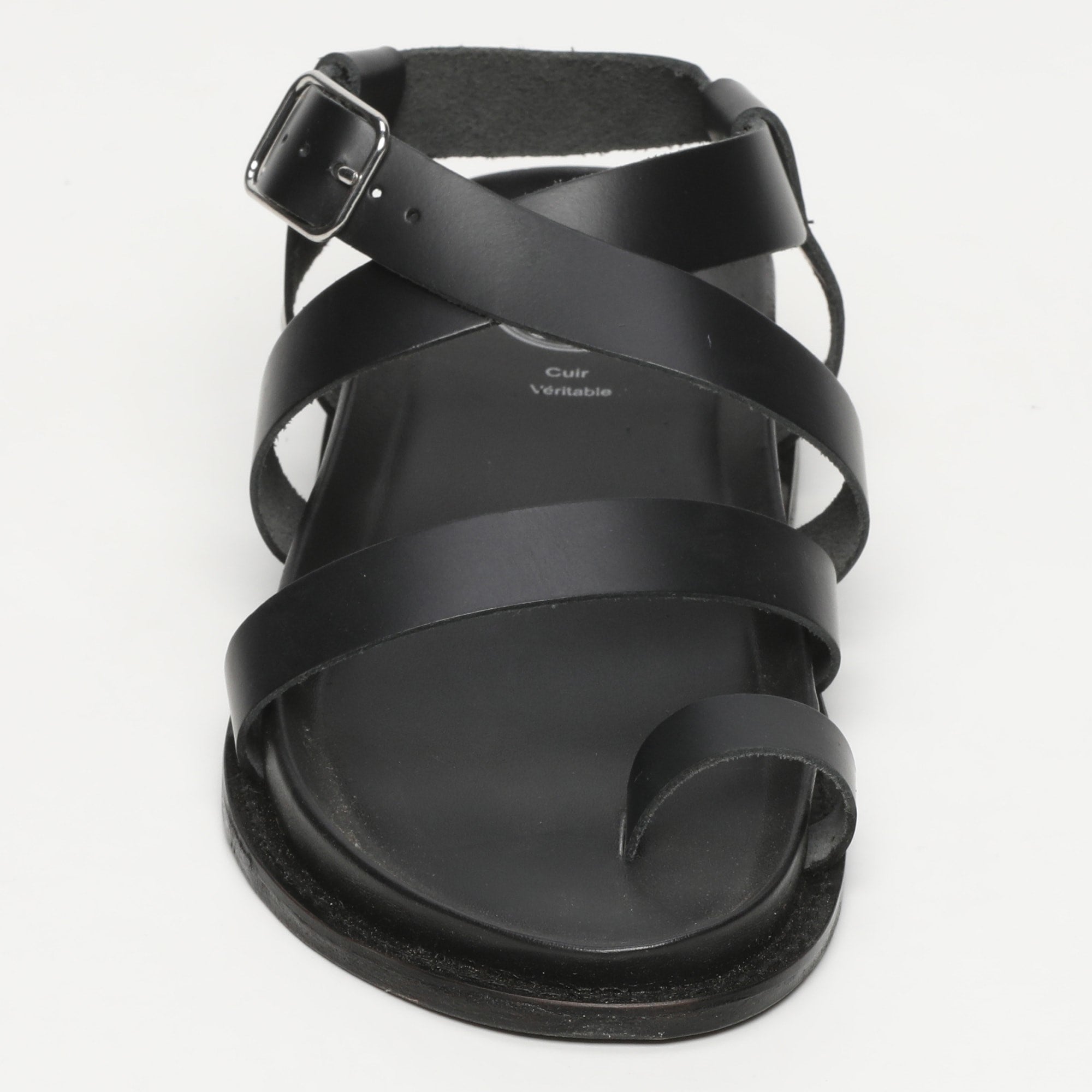 MUNERA sandales spartiates en cuir noir
