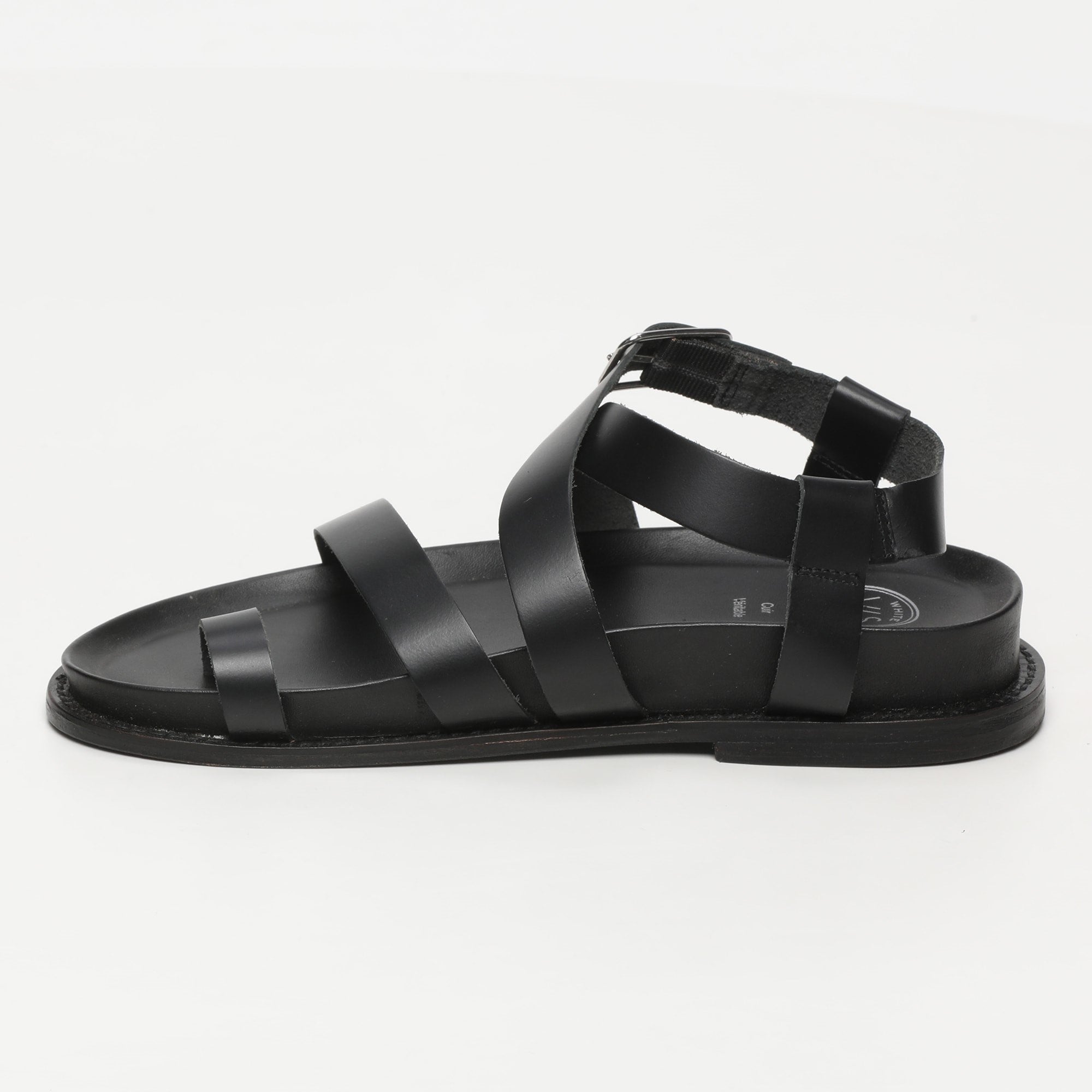 MUNERA sandales spartiates en cuir noir