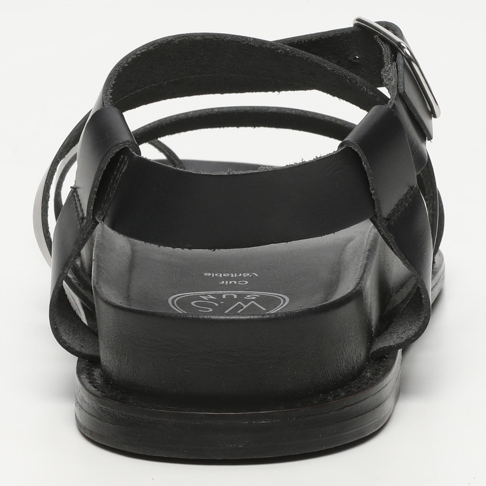 MUNERA sandales spartiates en cuir noir