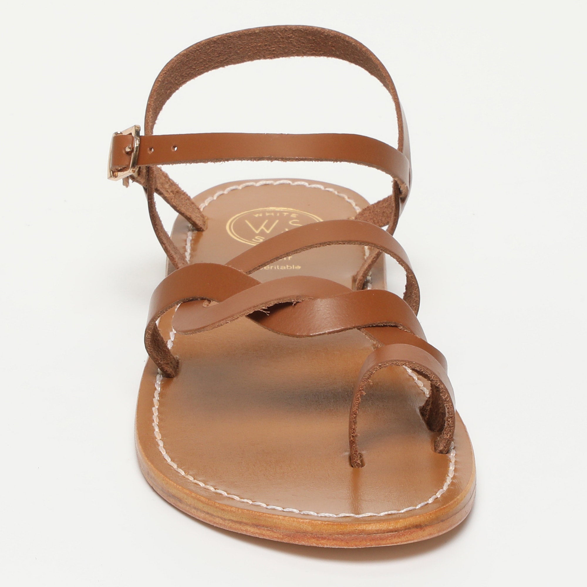 ARACENA sandales entre doigt en cuir camel