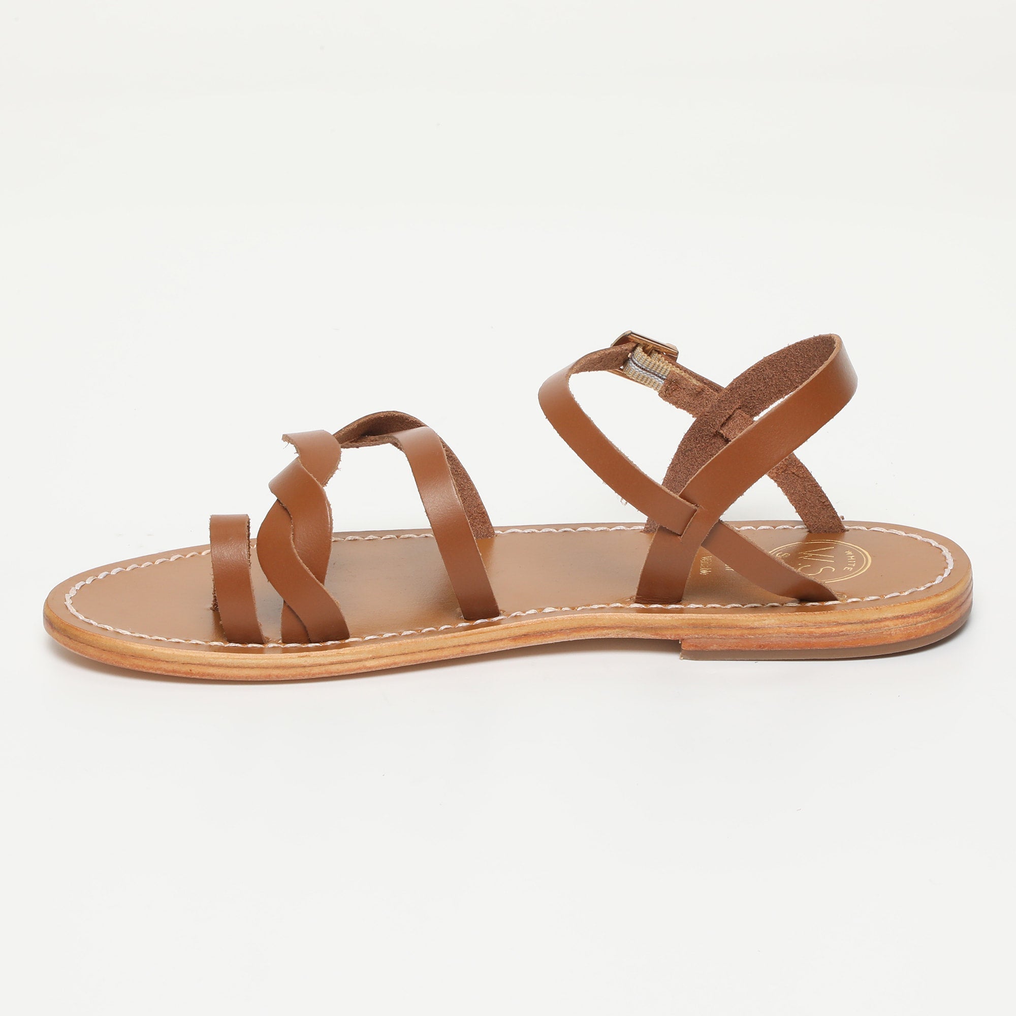 ARACENA sandales entre doigt en cuir camel
