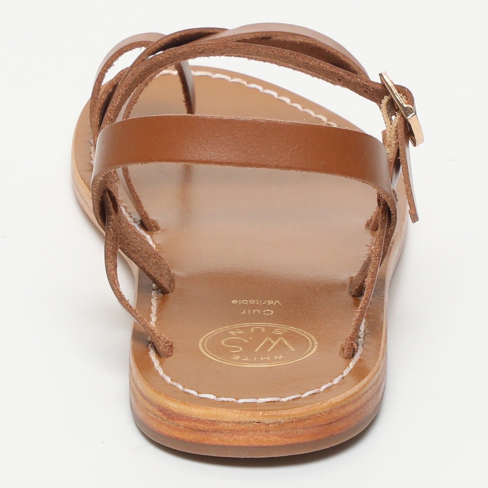 ARACENA sandales entre doigt en cuir camel