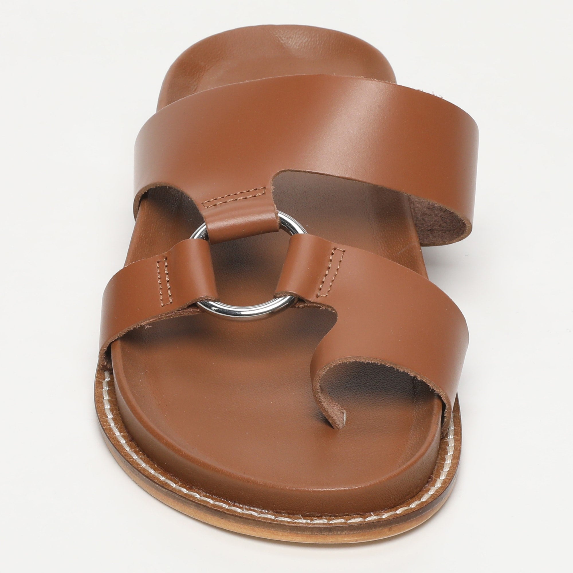 ACHADA mules entre doigt en cuir camel