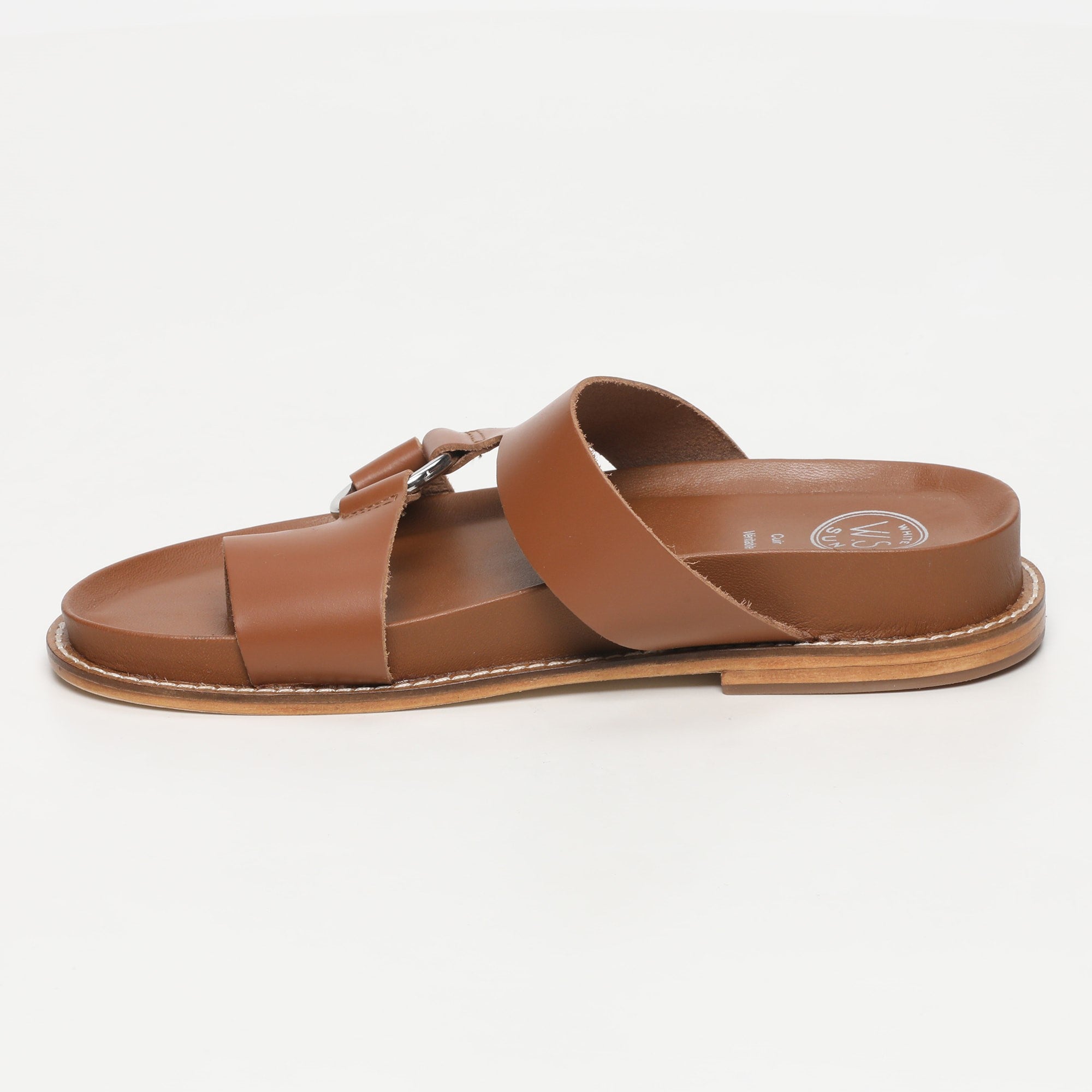 ACHADA mules entre doigt en cuir camel