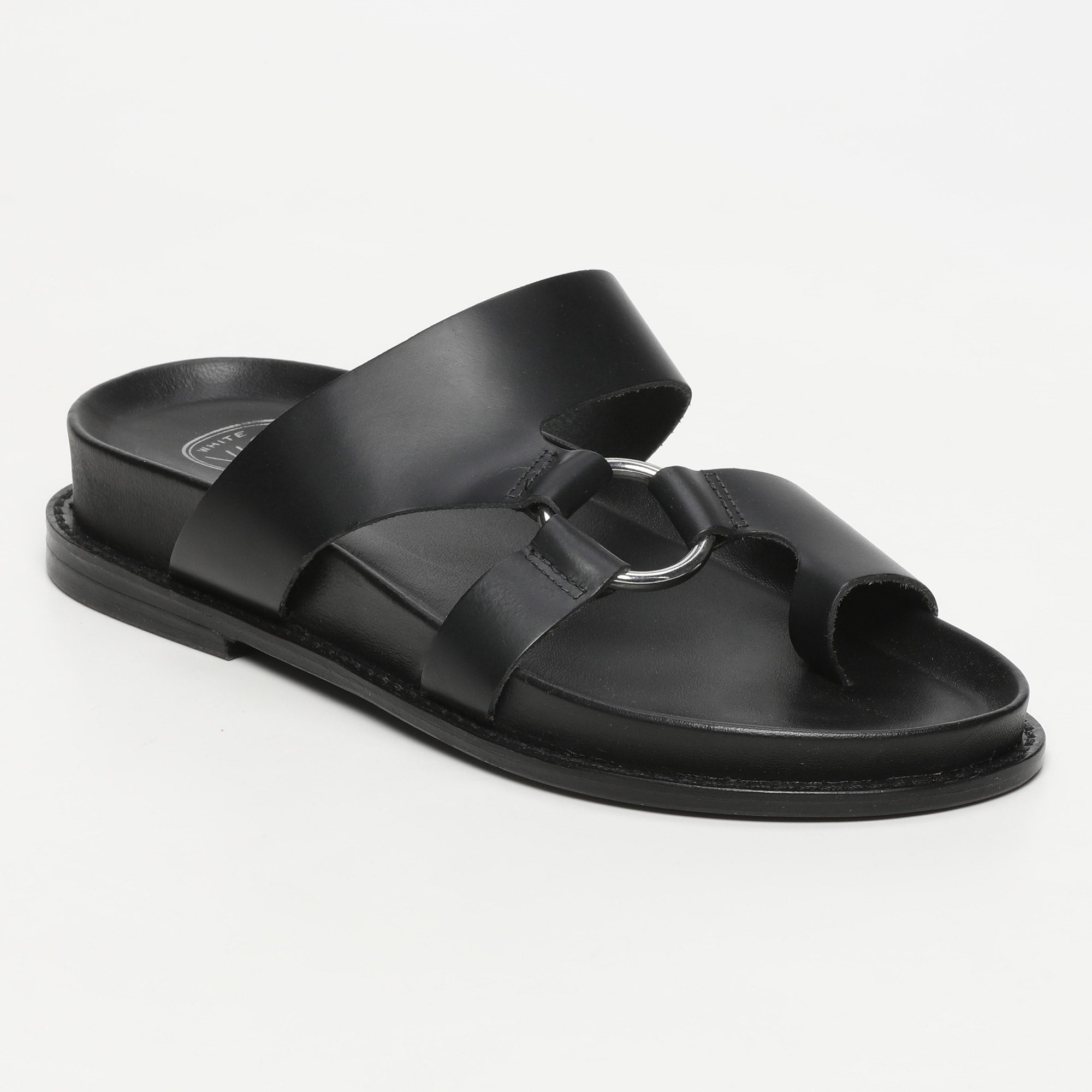 ACHADA mules entre doigt en cuir noir