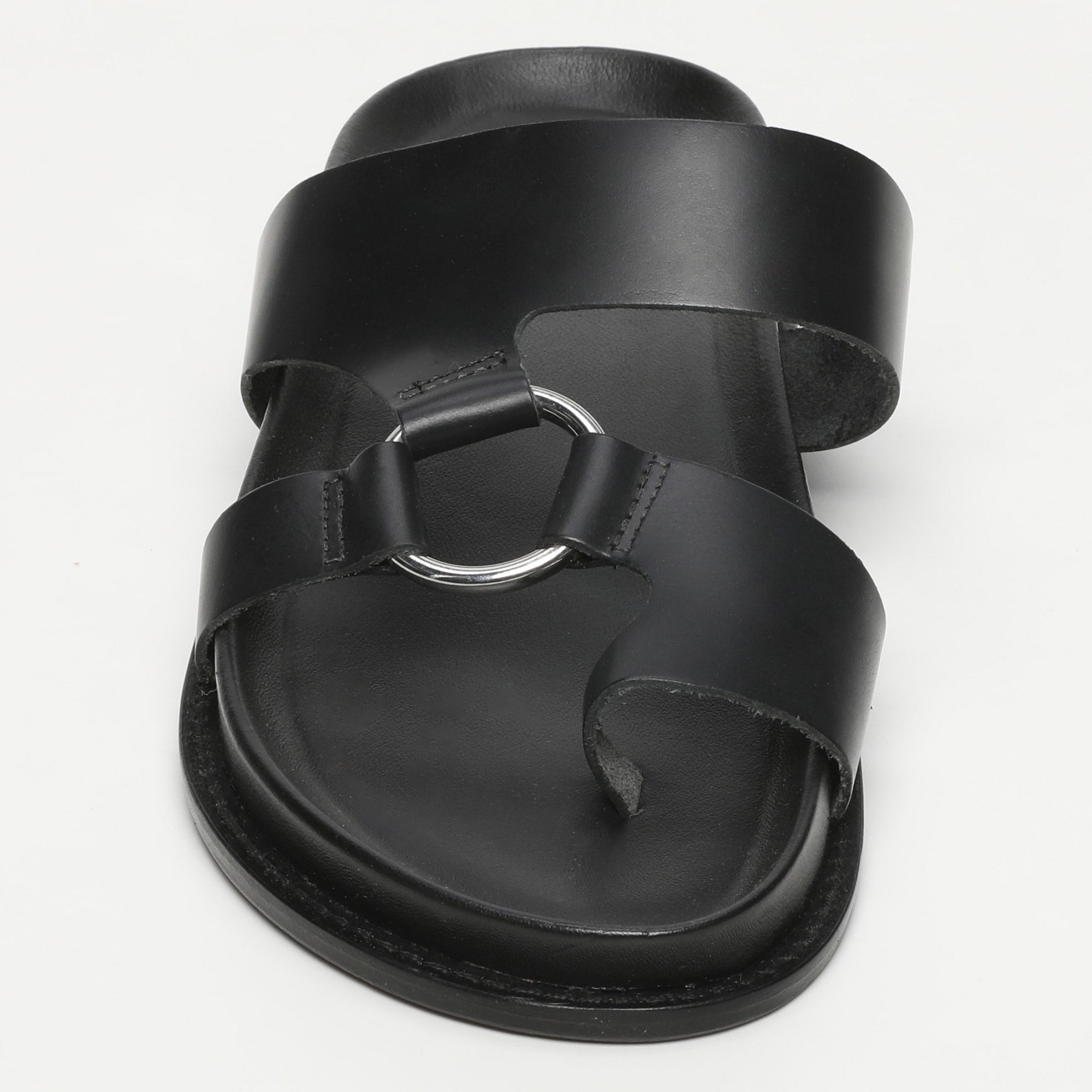 ACHADA mules entre doigt en cuir noir