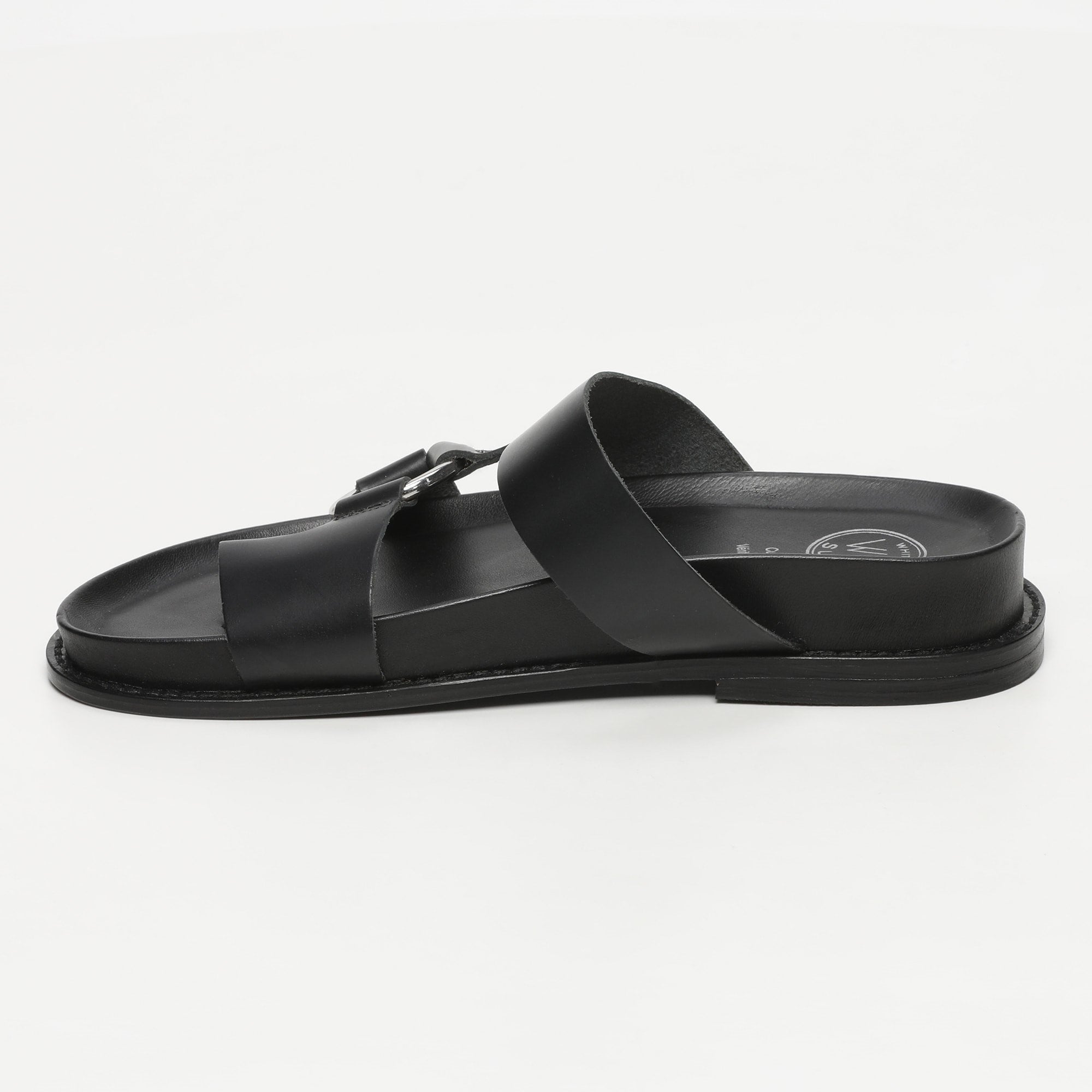ACHADA mules entre doigt en cuir noir