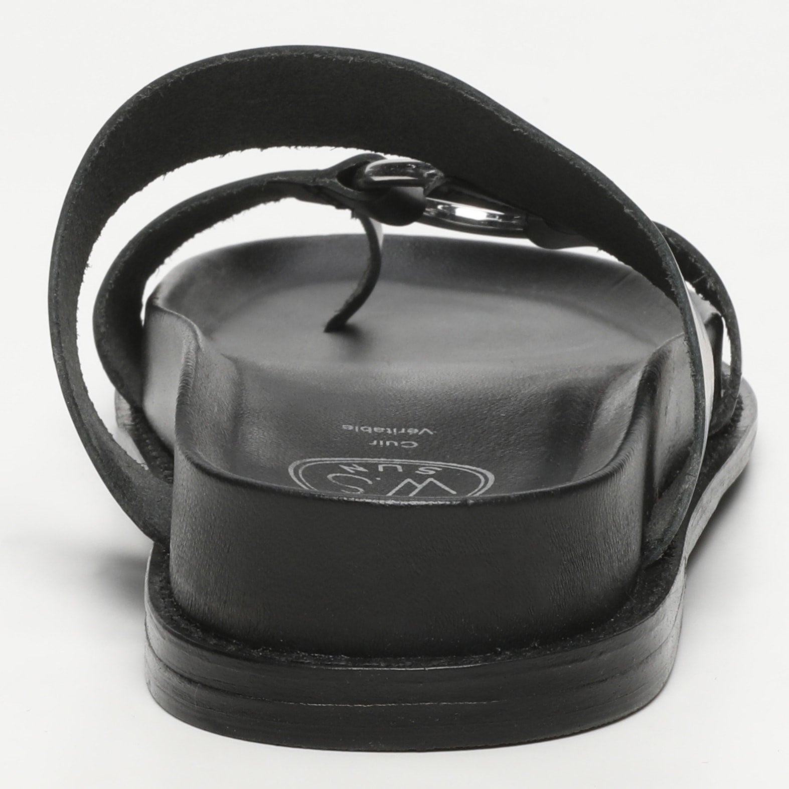 ACHADA mules entre doigt en cuir noir