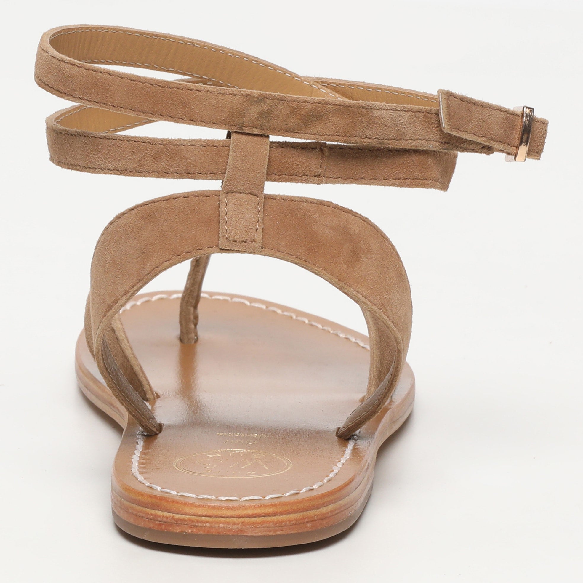 THARSIS sandales entre doigt bracelet de cheville en cuir camel
